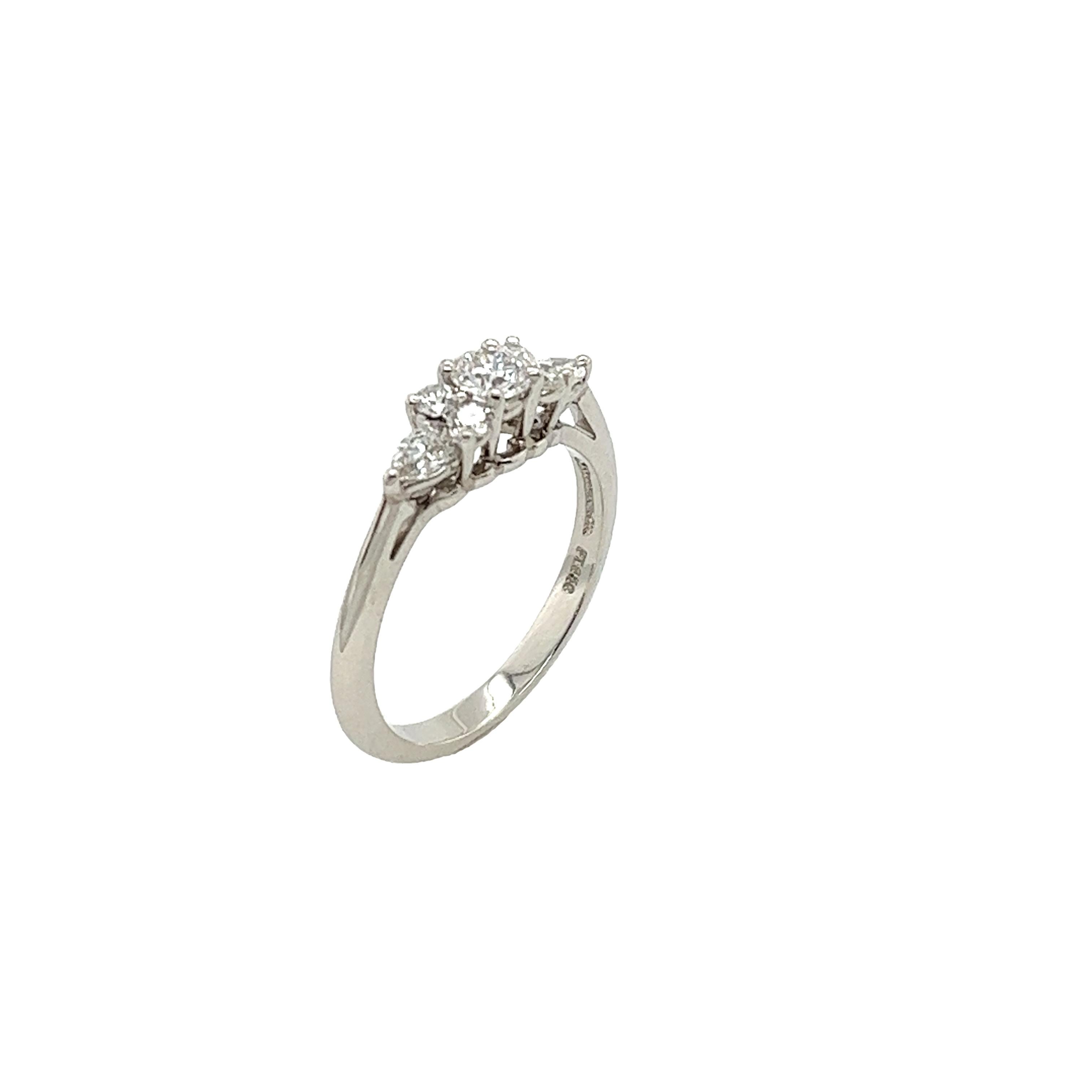 Women's Tiffany & Co. Diamond Platinum Seven Stone Ring For Sale