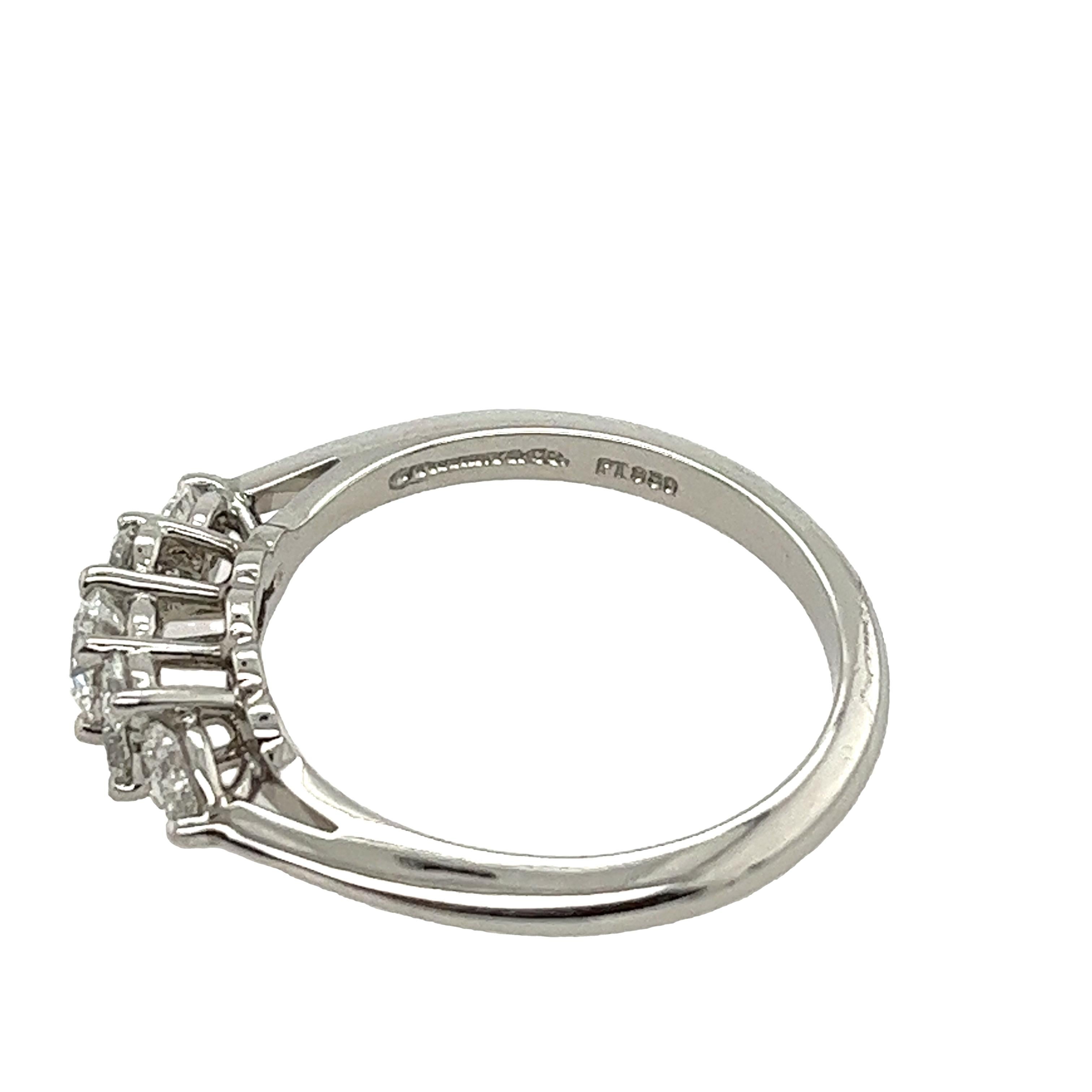 Tiffany & Co. Diamond Platinum Seven Stone Ring For Sale 2