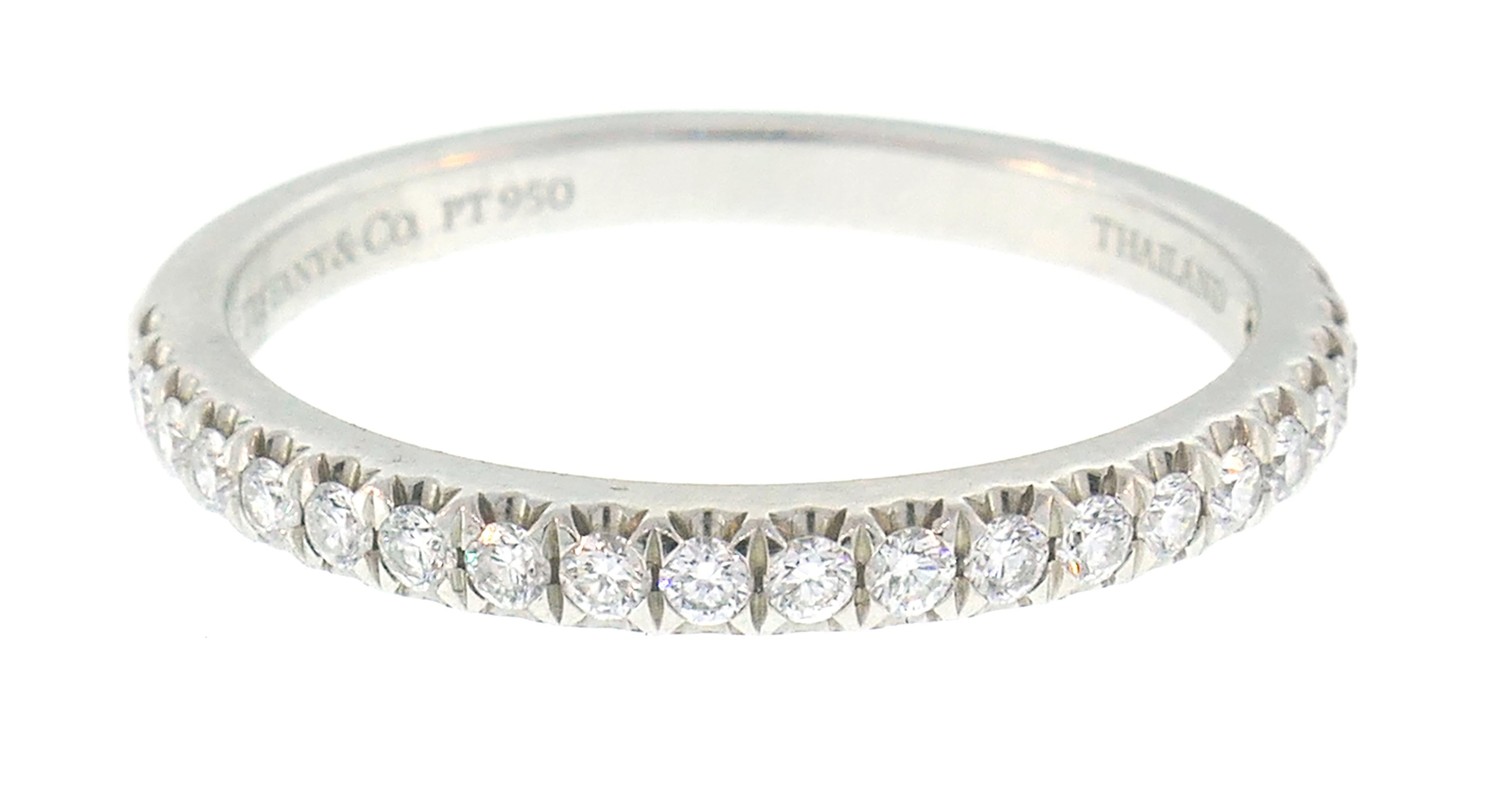 Tiffany & Co. Diamond Platinum Soleste Ring and Wedding Band 2