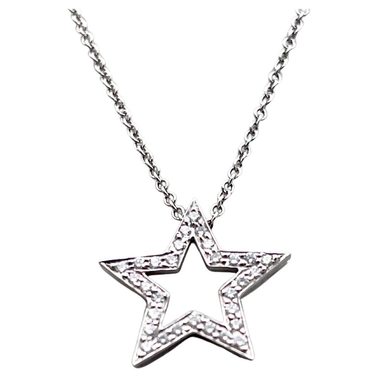 Tiffany & Co. Diamond Platinum Star Necklace For Sale