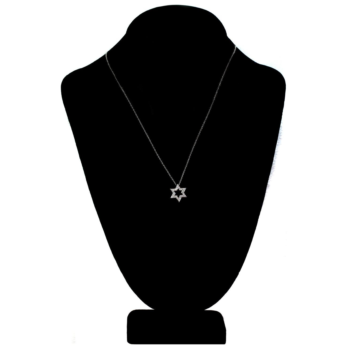 platinum star of david necklace