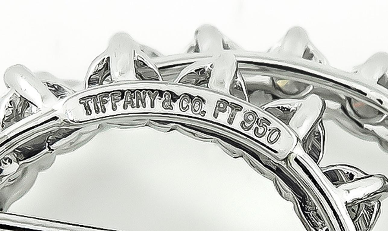 Tiffany & Co. Diamond Platinum Swirl Pendant In Good Condition For Sale In New York, NY