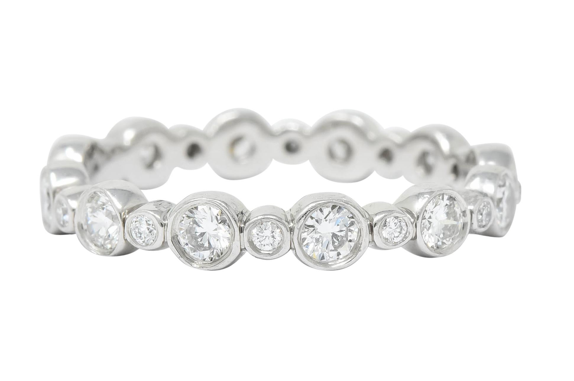Contemporary Tiffany & Co. Diamond Platinum Tiffany Jazz Band Stacking Ring