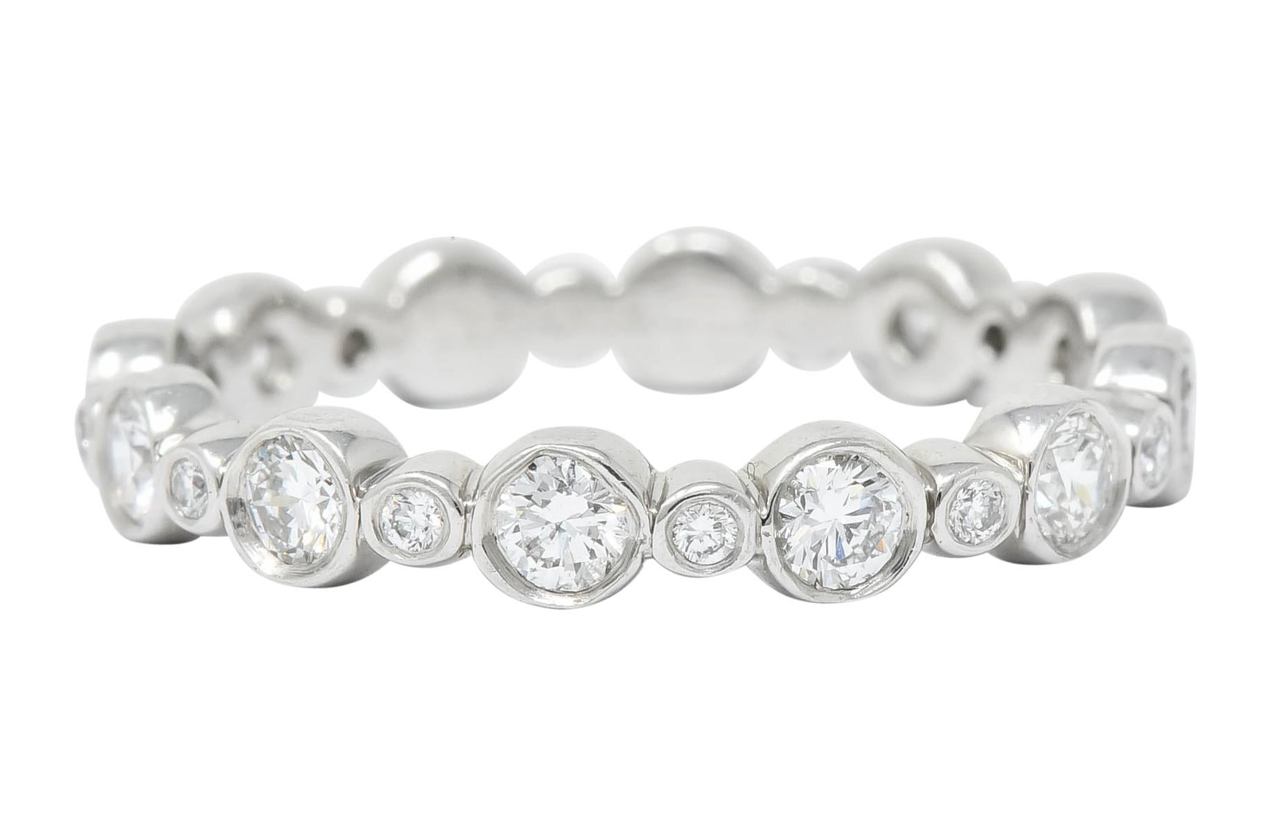Round Cut Tiffany & Co. Diamond Platinum Tiffany Jazz Band Stacking Ring