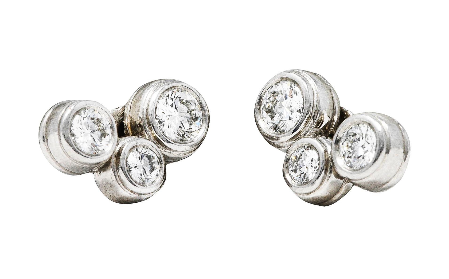 Brilliant Cut Tiffany & Co. Diamond Platinum Tiffany Bubble Stud Earrings