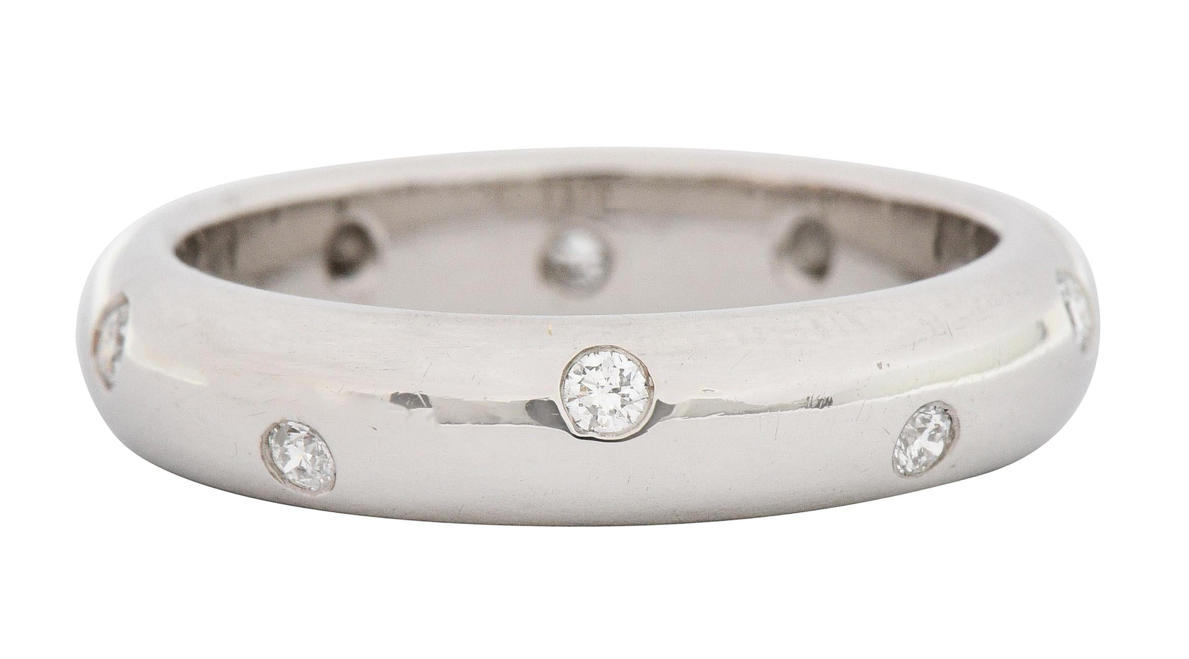 Contemporary Tiffany & Co. Diamond Platinum Unisex Etoile Band Ring