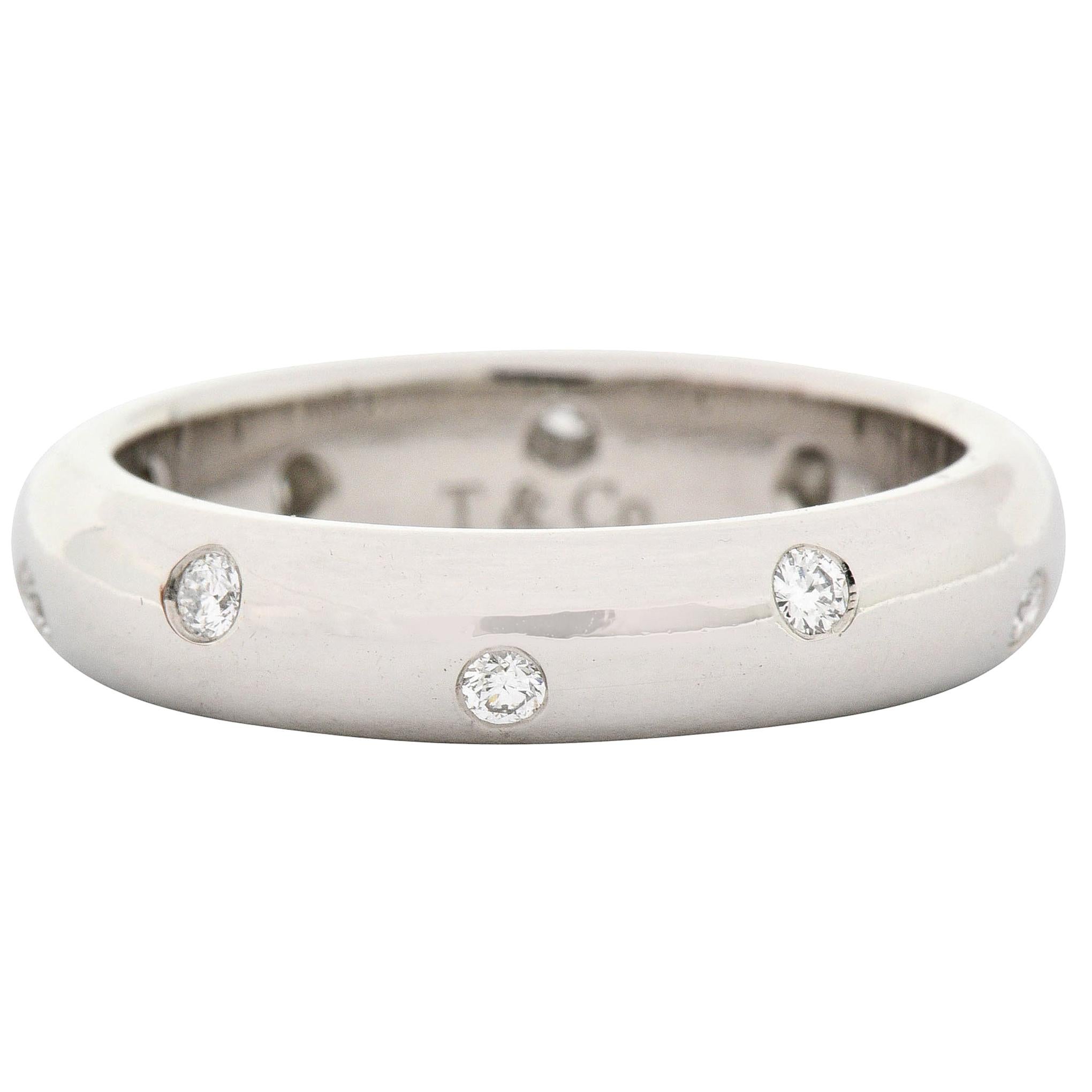 Tiffany & Co. Diamond Platinum Unisex Etoile Band Ring