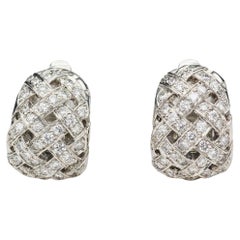 Tiffany & Co. Orecchini con diamante e platino Vannerie Huggies