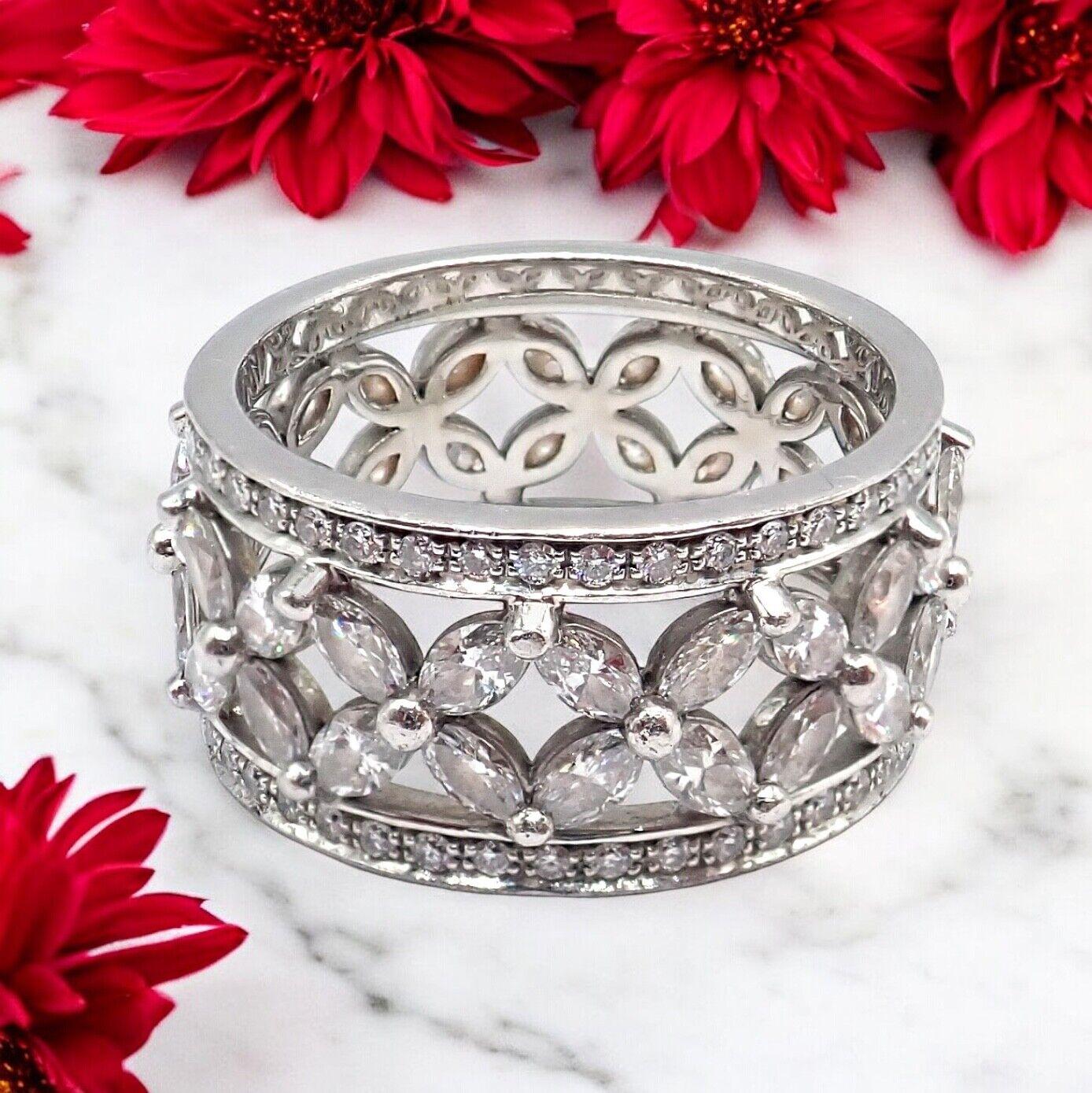 Marquise Cut Tiffany & Co. Diamond Platinum Victoria Eternity Wide Band Ring For Sale