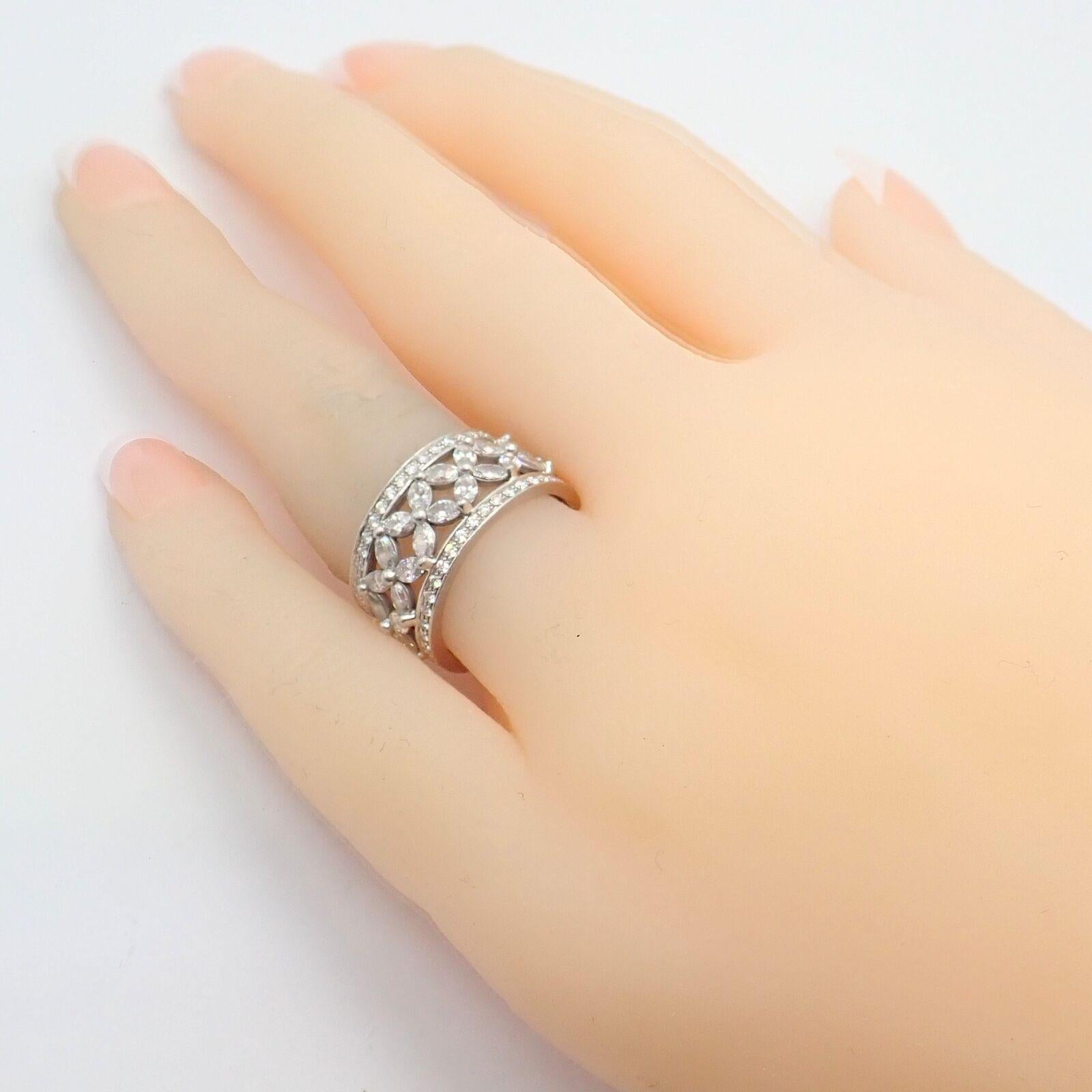 Tiffany & Co. Diamond Platinum Victoria Eternity Wide Band Ring In Excellent Condition For Sale In Holland, PA