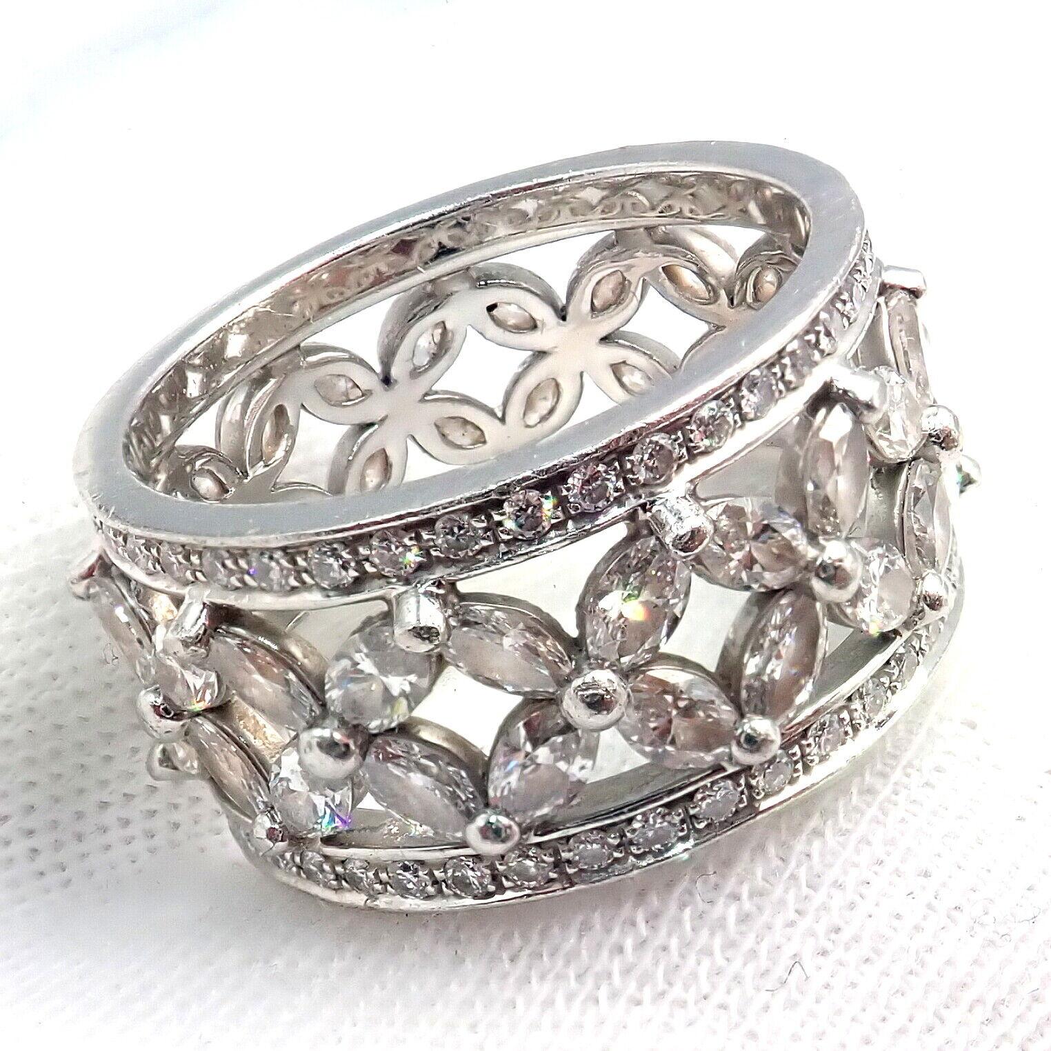 Tiffany & Co. Diamond Platinum Victoria Eternity Wide Band Ring For Sale 2