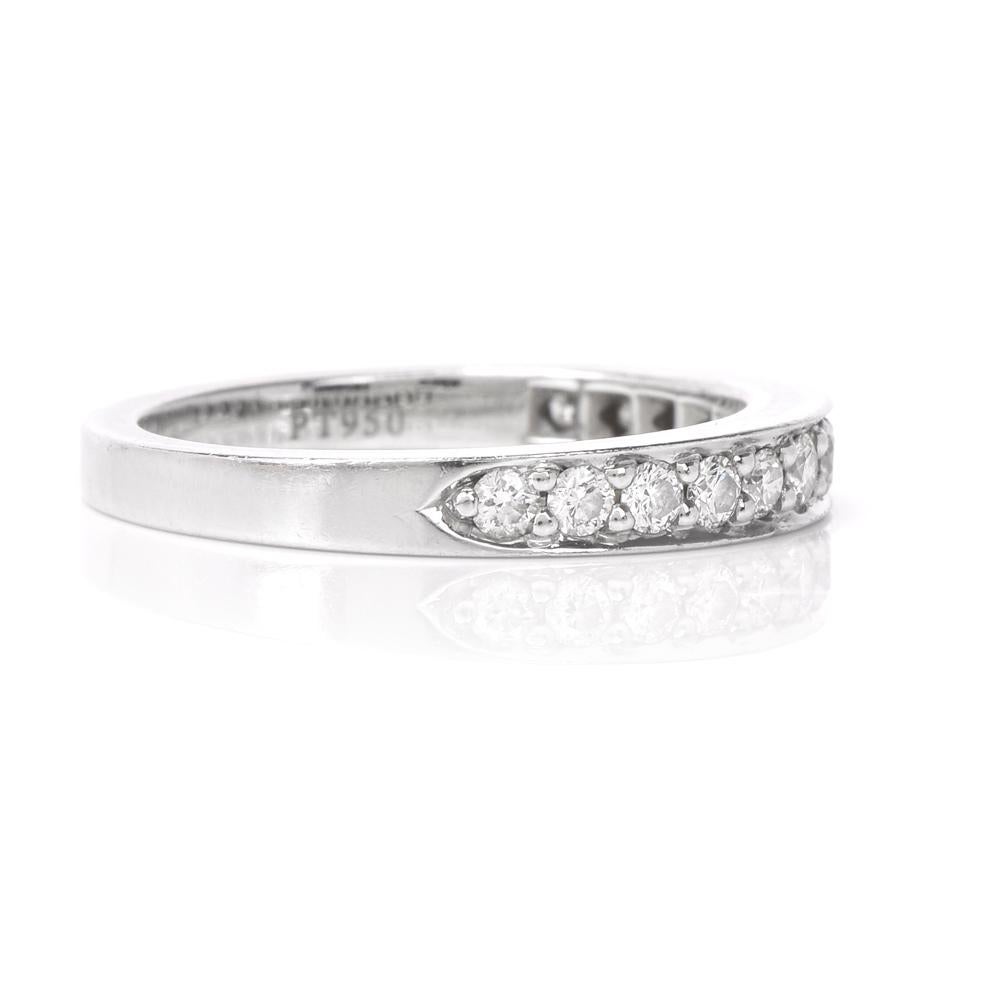 Round Cut Tiffany & Co. Diamond Platinum Wedding Band Ring