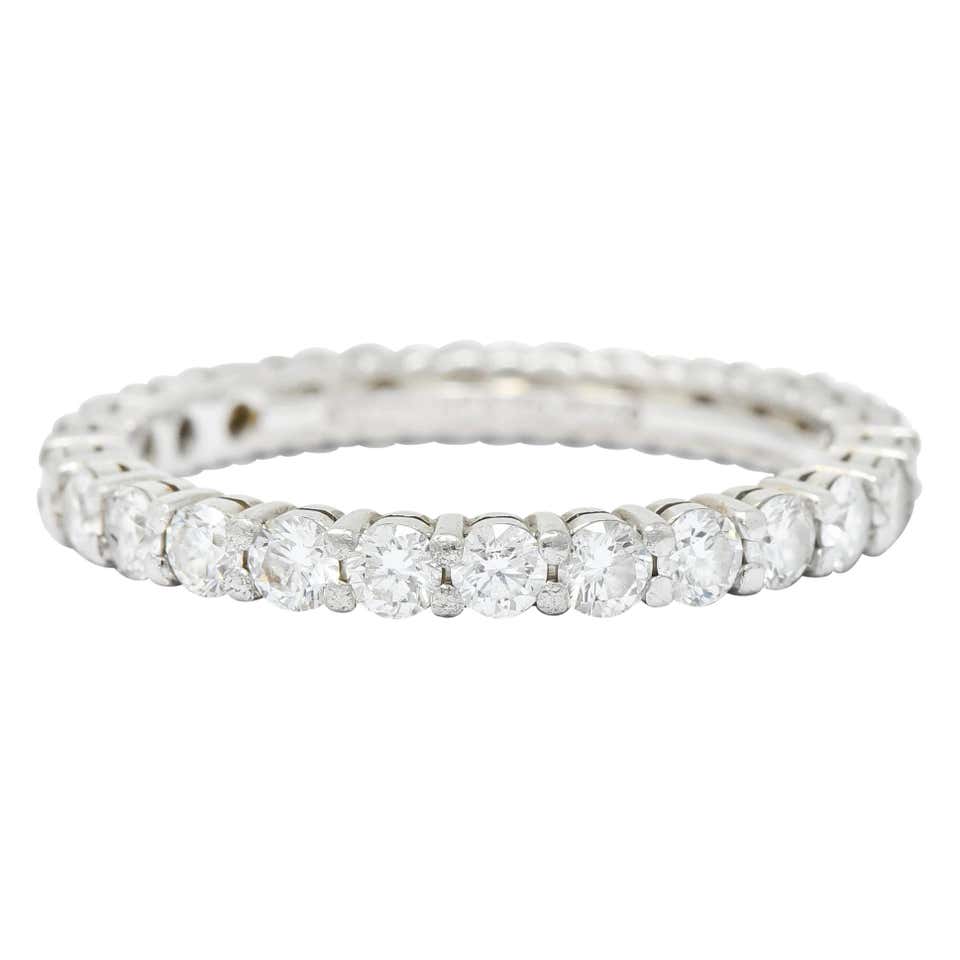 Tiffany and Co. Diamond Platinum Wedding Stacking Eternity Band Ring at ...