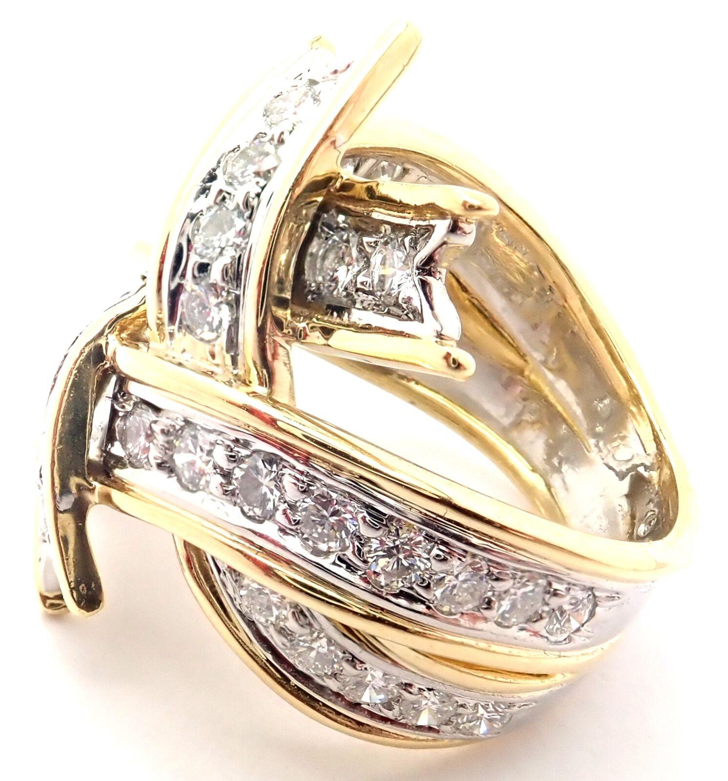 Diamant-Platin-Gelbgold-Schleifenbandring von Tiffany & Co für Damen oder Herren im Angebot