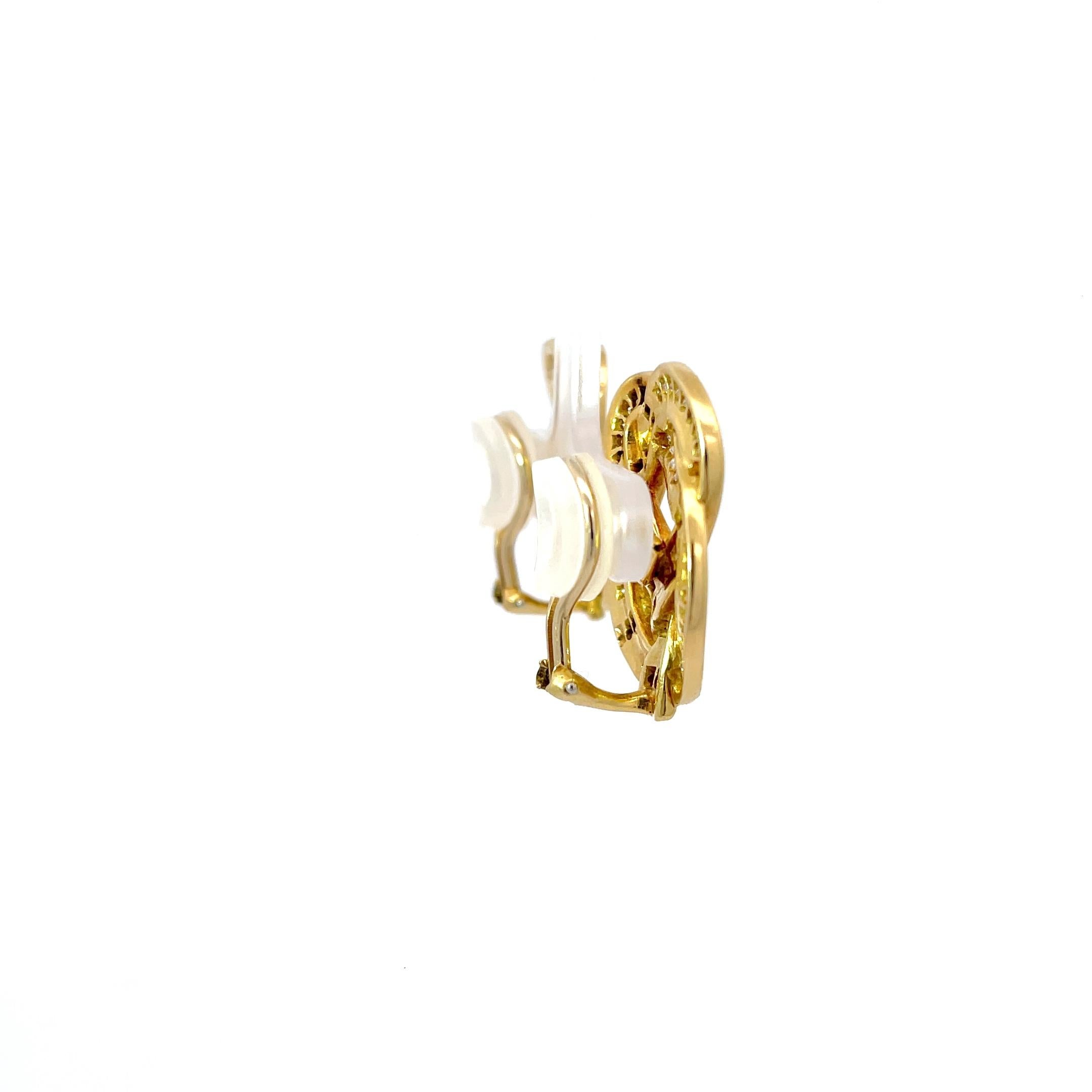 Tiffany & Co. Diamant-Ohrringe mit Brezel aus 18 Karat Gelbgold im Angebot 1