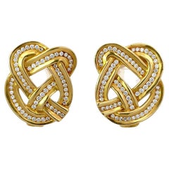 Tiffany & Co. Pendientes Pretzel de Diamantes en Oro Amarillo de 18 K
