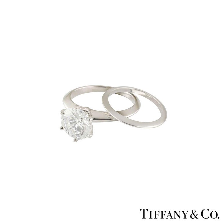  Tiffany  and Co Diamond Ring  2 04 Carat with Matching  