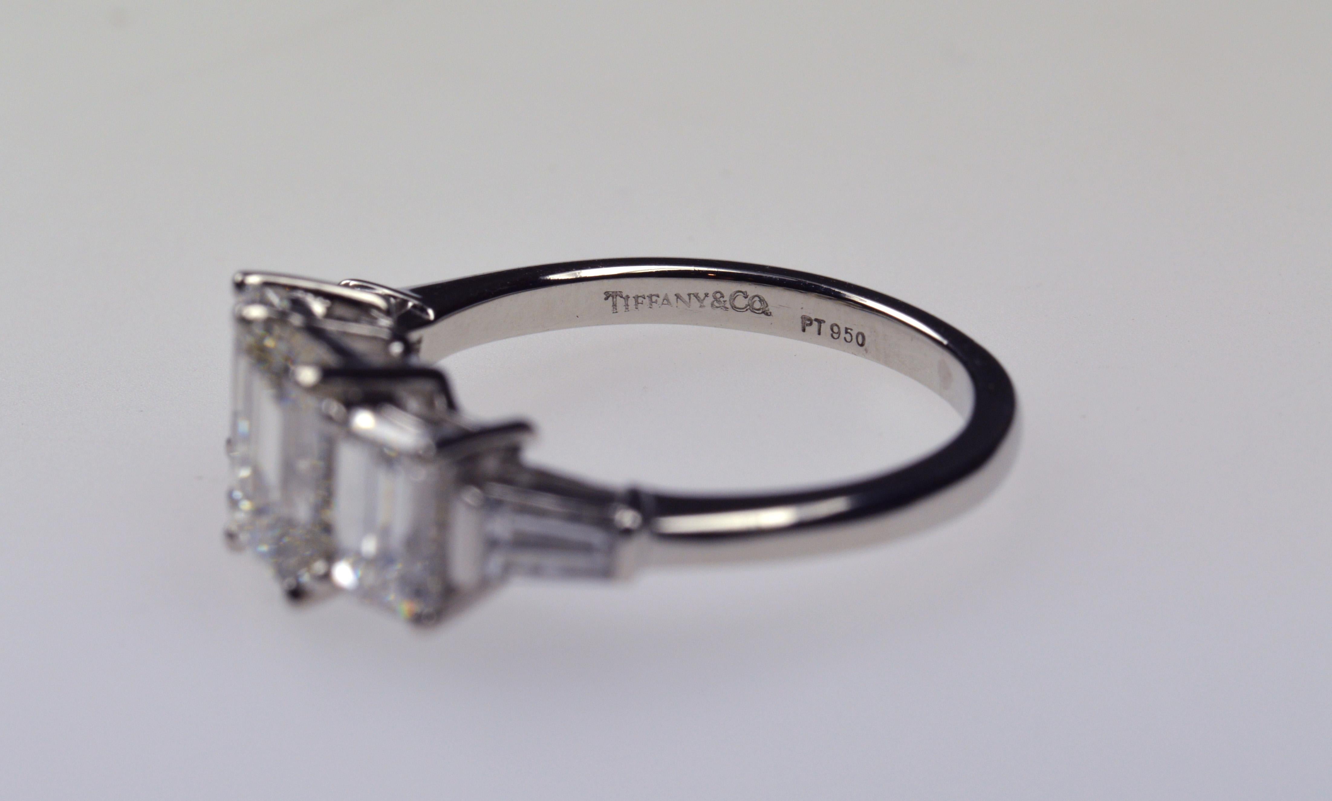 Emerald Cut Tiffany & Co. Diamond Ring For Sale
