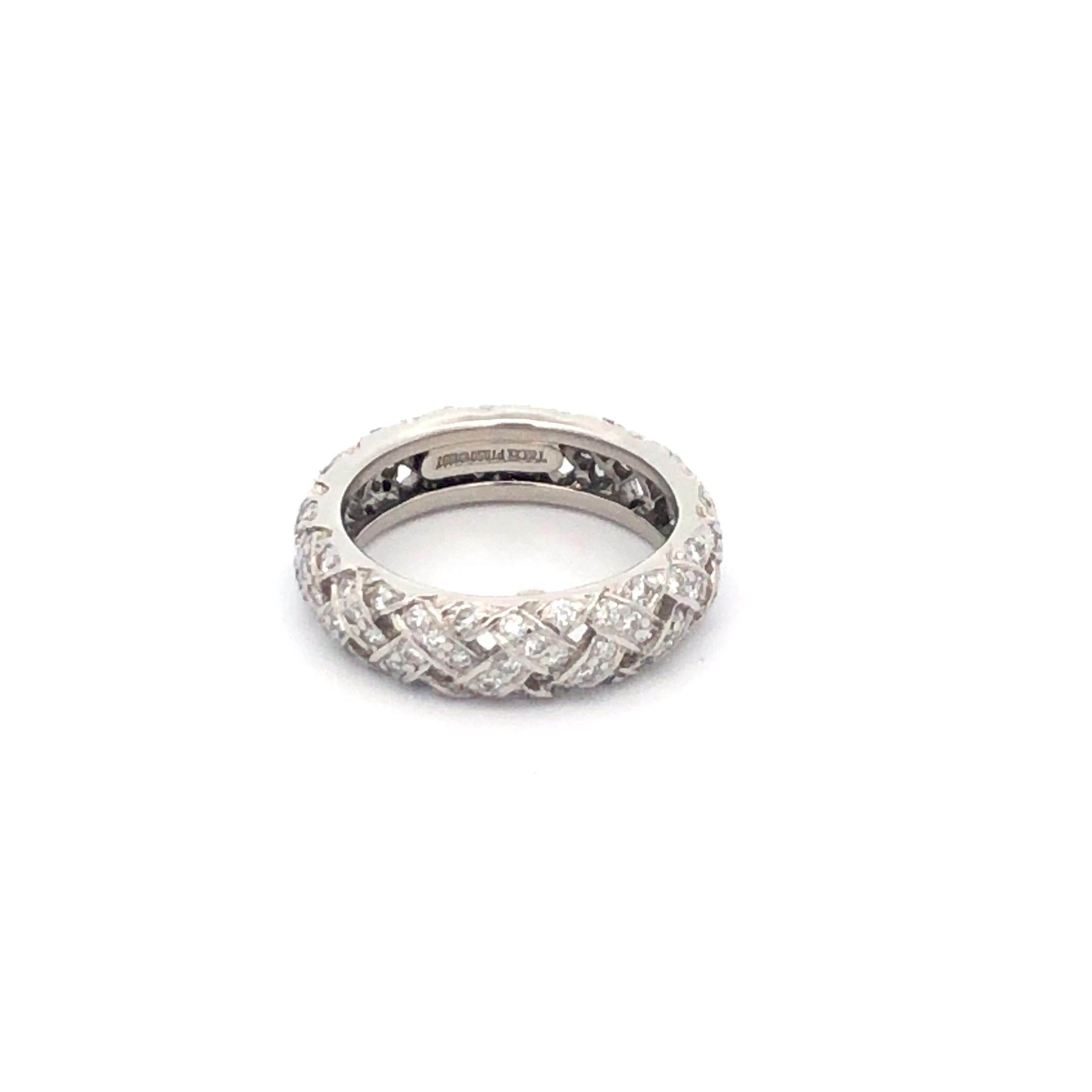 Tiffany & Co. Bague diamant platine 1,50 ctw Bague diamant taille 5 1/4 
5mm 6.6 Grammes