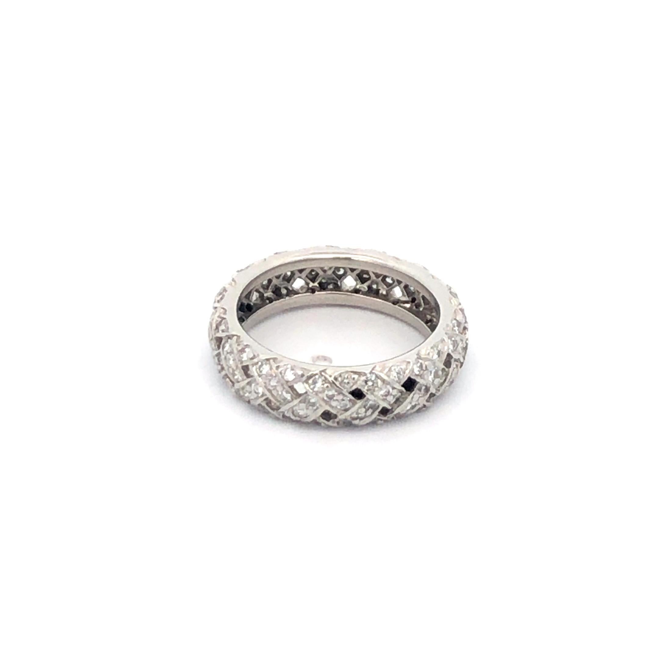 Tiffany & Co. Anillo de diamantes Vannerie Platino en Bueno Estado en Dallas, TX
