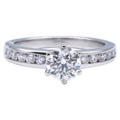 Tiffany & Co. Diamond Ring 1.32 Carat total F VS1 with Channel Set Band