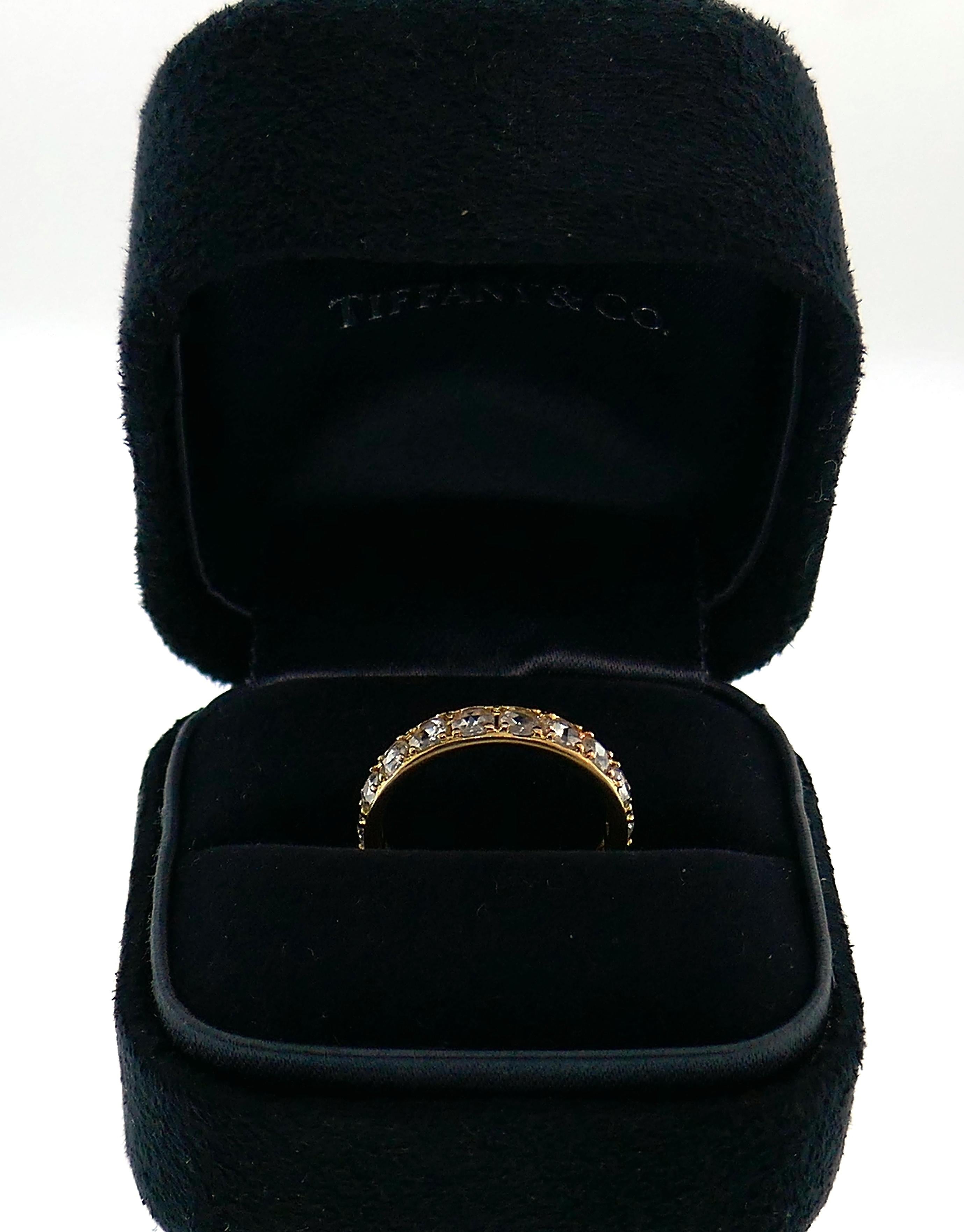 Rose Cut Tiffany & Co. Diamond Rose Gold Eternity Band Ring