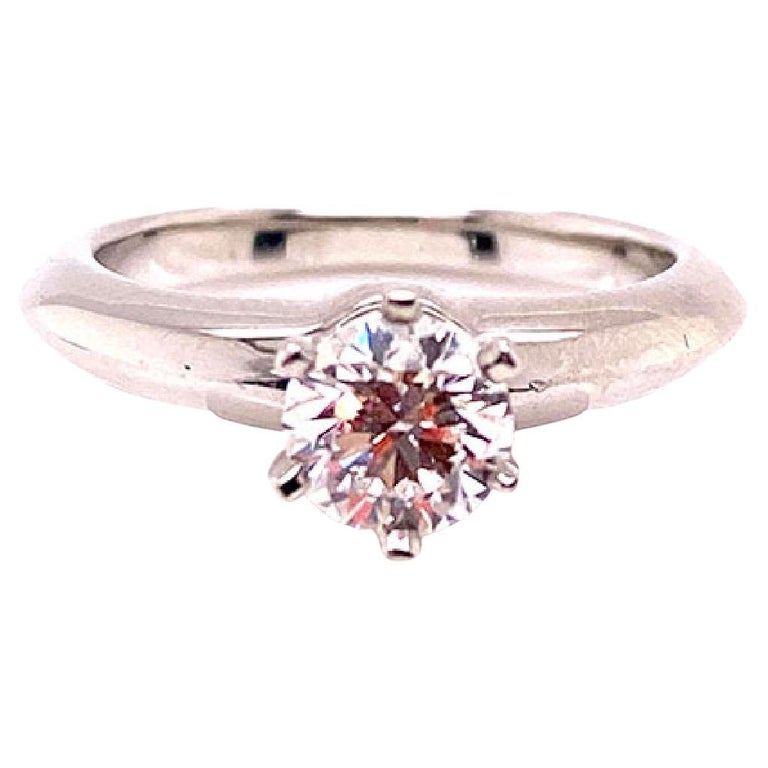 Tiffany and Co Diamond Round Engagement Ring .50 ct G-VS2 XXX $6, 500 New  For Sale at 1stDibs | 50 carat diamond ring tiffany, eleanor roosevelt  wedding ring, .50 carat diamond price