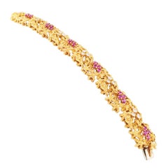 Tiffany & Co. Diamond Ruby Gold Link Bracelet