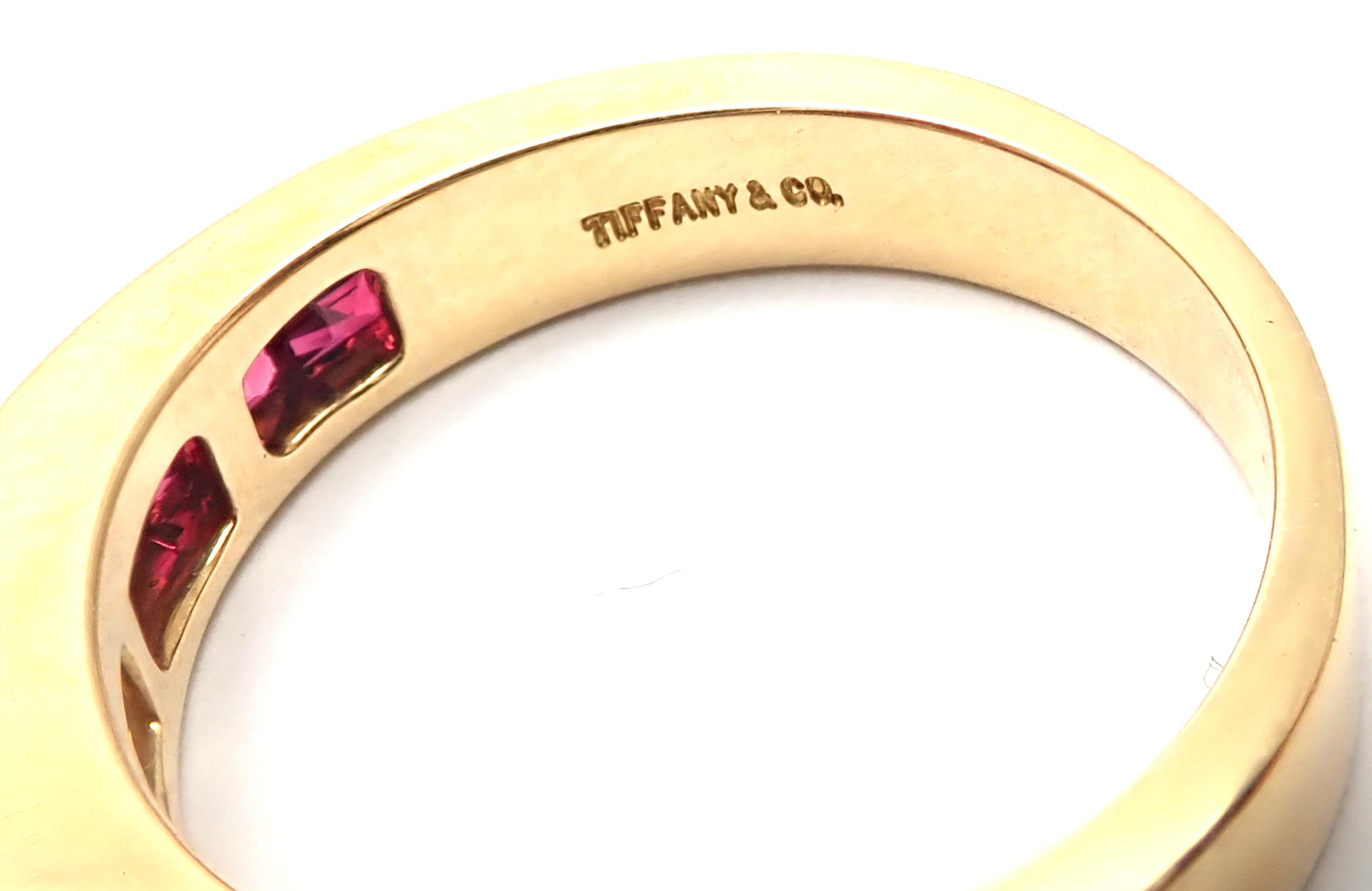 Tiffany & Co. Diamond Ruby Yellow Gold Band Ring 1