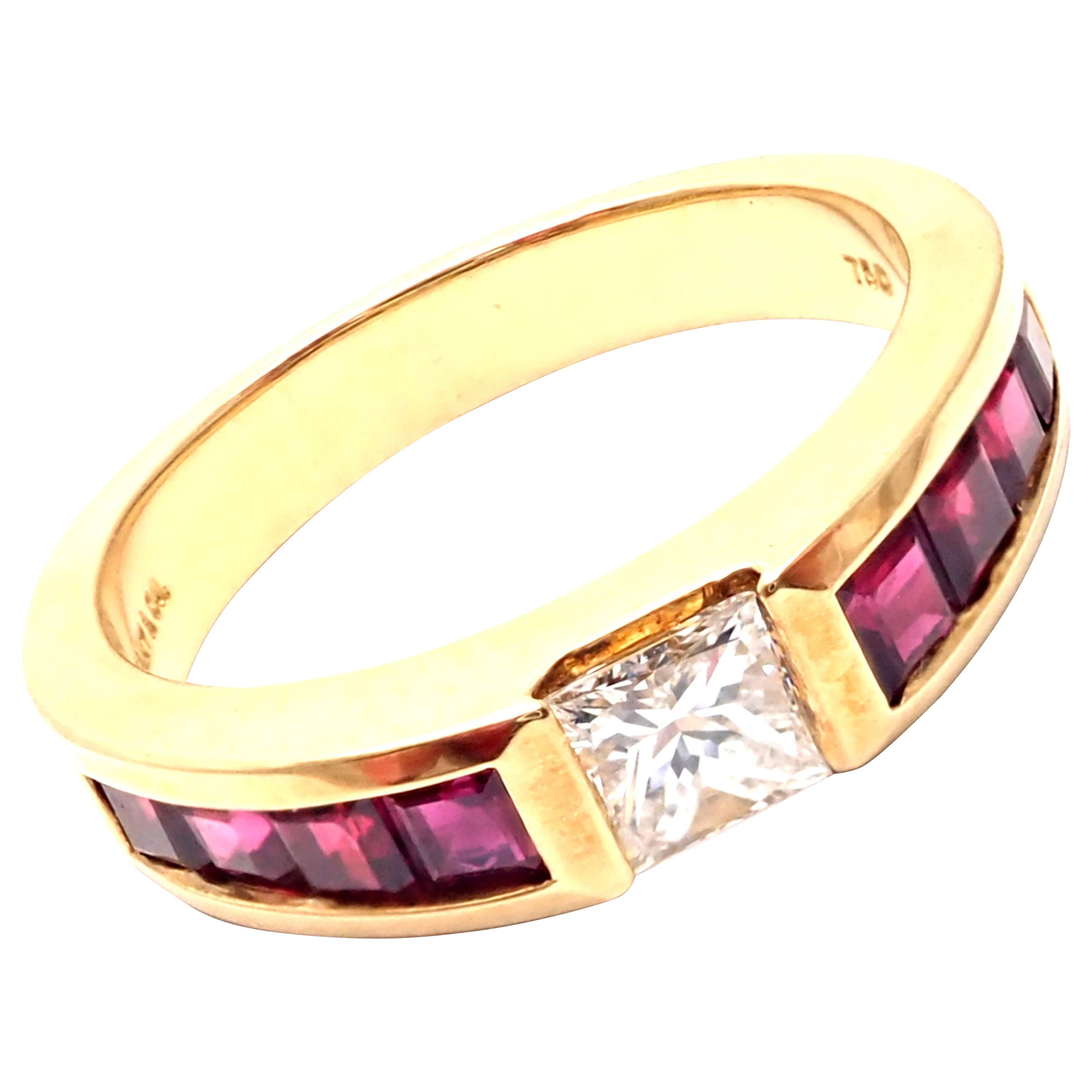 Tiffany & Co. Diamond Ruby Yellow Gold Band Ring