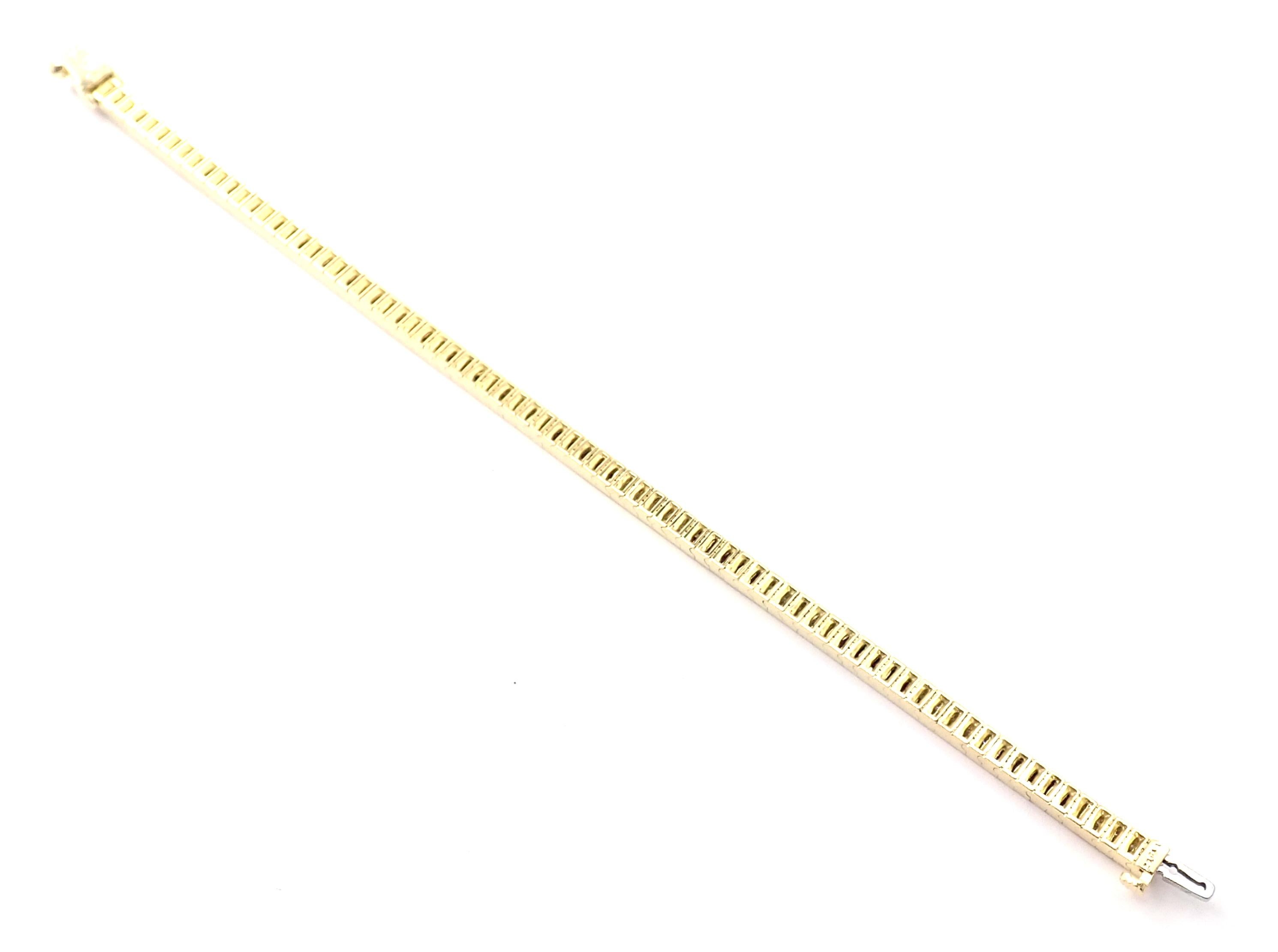 Women's or Men's Tiffany & Co Diamond Ruby Yellow Gold Line Tennis Bracelet