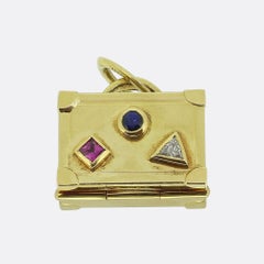 Tiffany & Co. Diamond Sapphire and Ruby Suitcase Charm Pendant