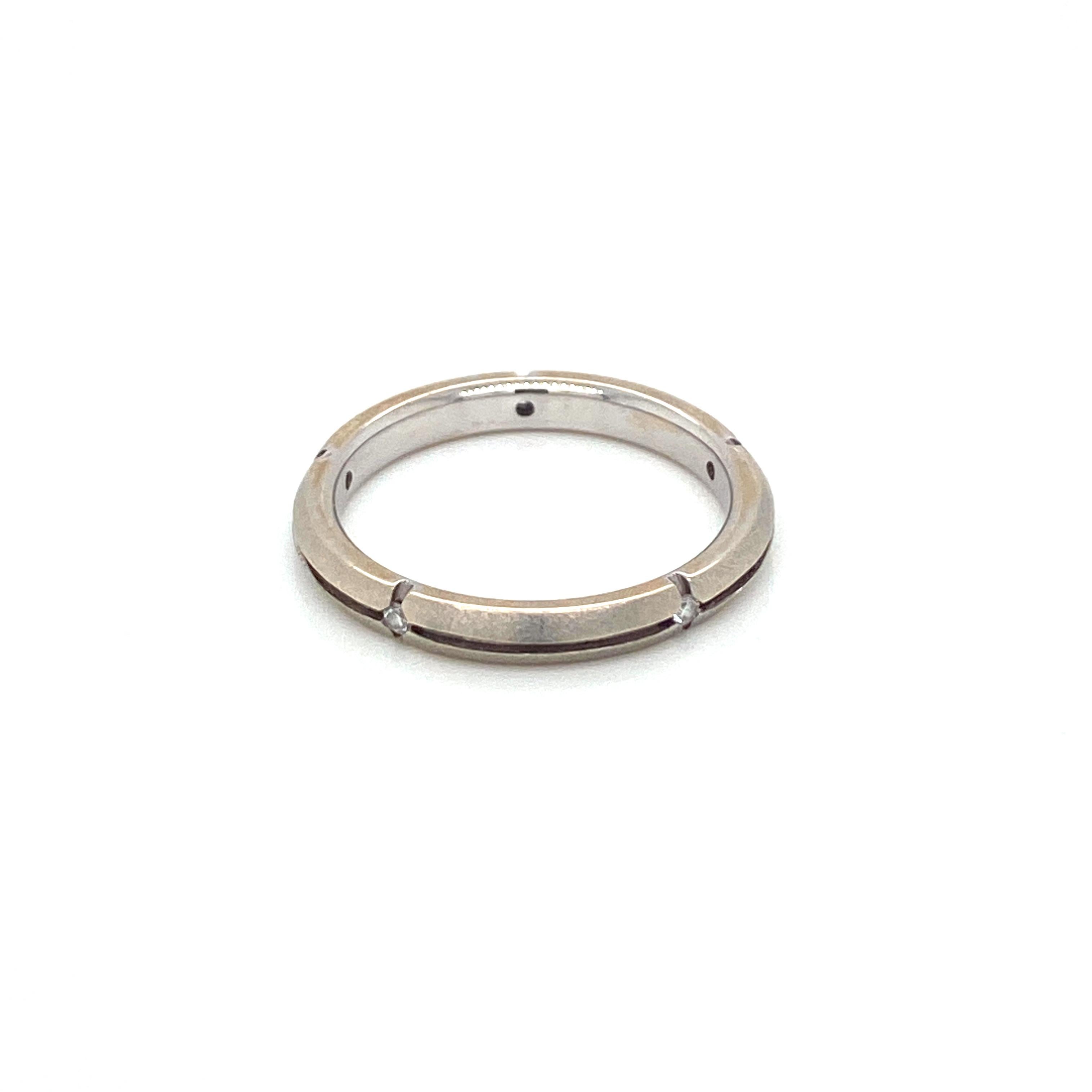 Round Cut Tiffany & Co. Diamond Satin Band Gold Ring