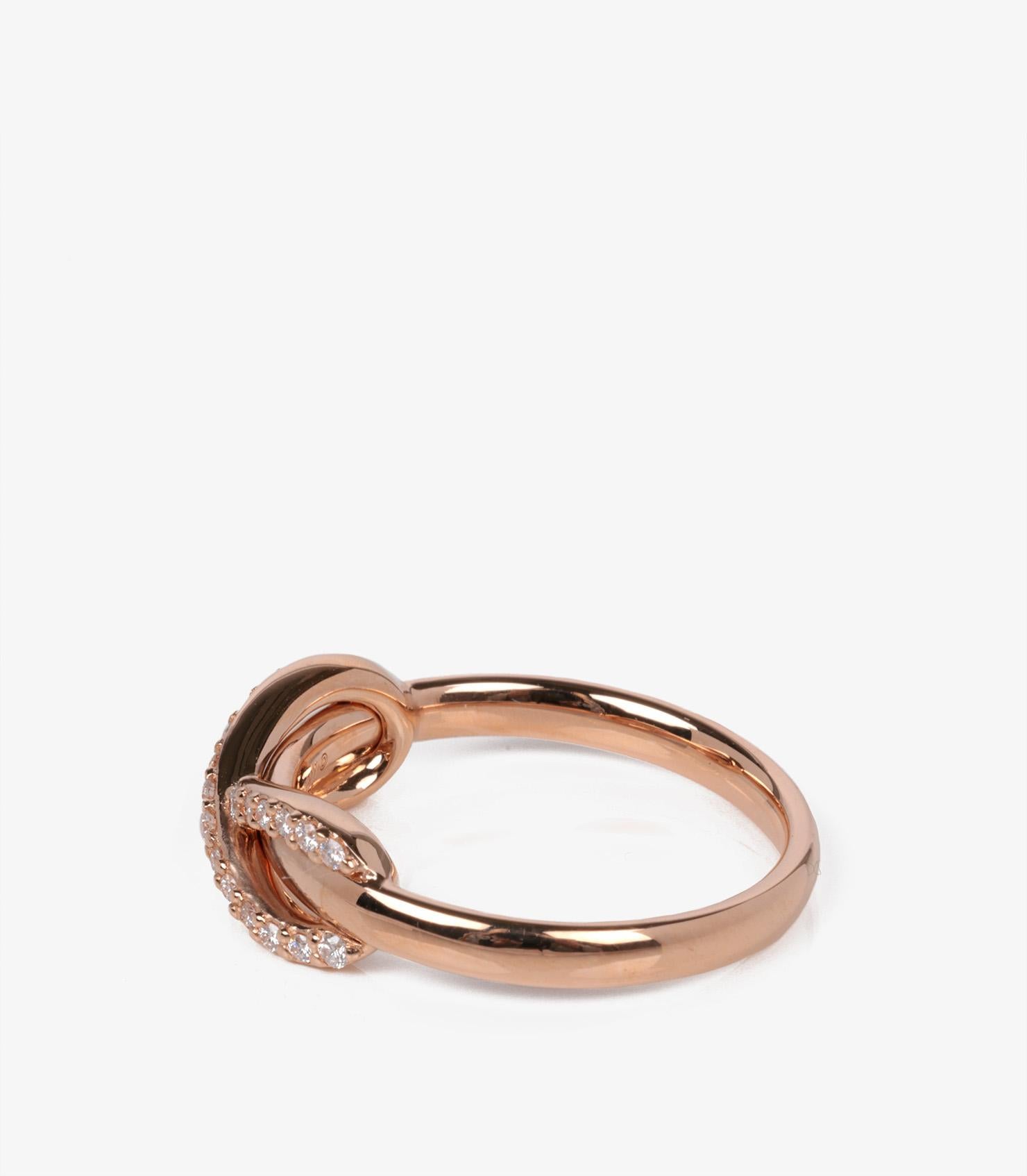 Tiffany & Co. Diamond Set 18ct Rose Gold Infinity Ring In Excellent Condition In Bishop's Stortford, Hertfordshire