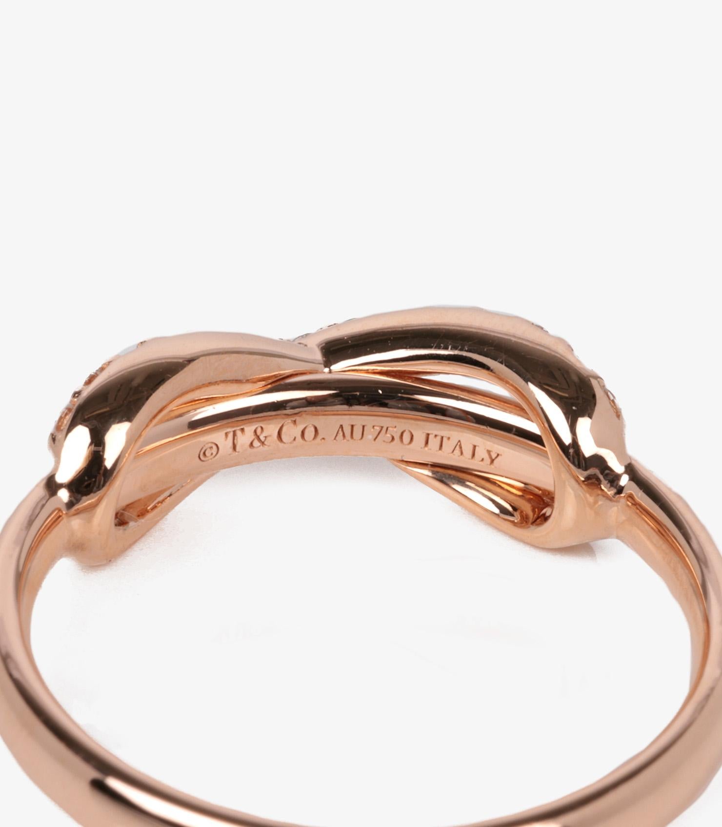 Women's or Men's Tiffany & Co. Diamond Set 18ct Rose Gold Infinity Ring