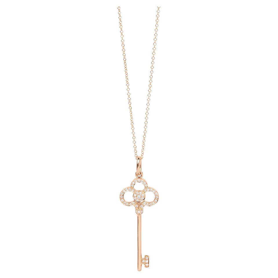 Tiffany and Co. Modern Keys Open Round Key Rose Gold Natural Diamond ...