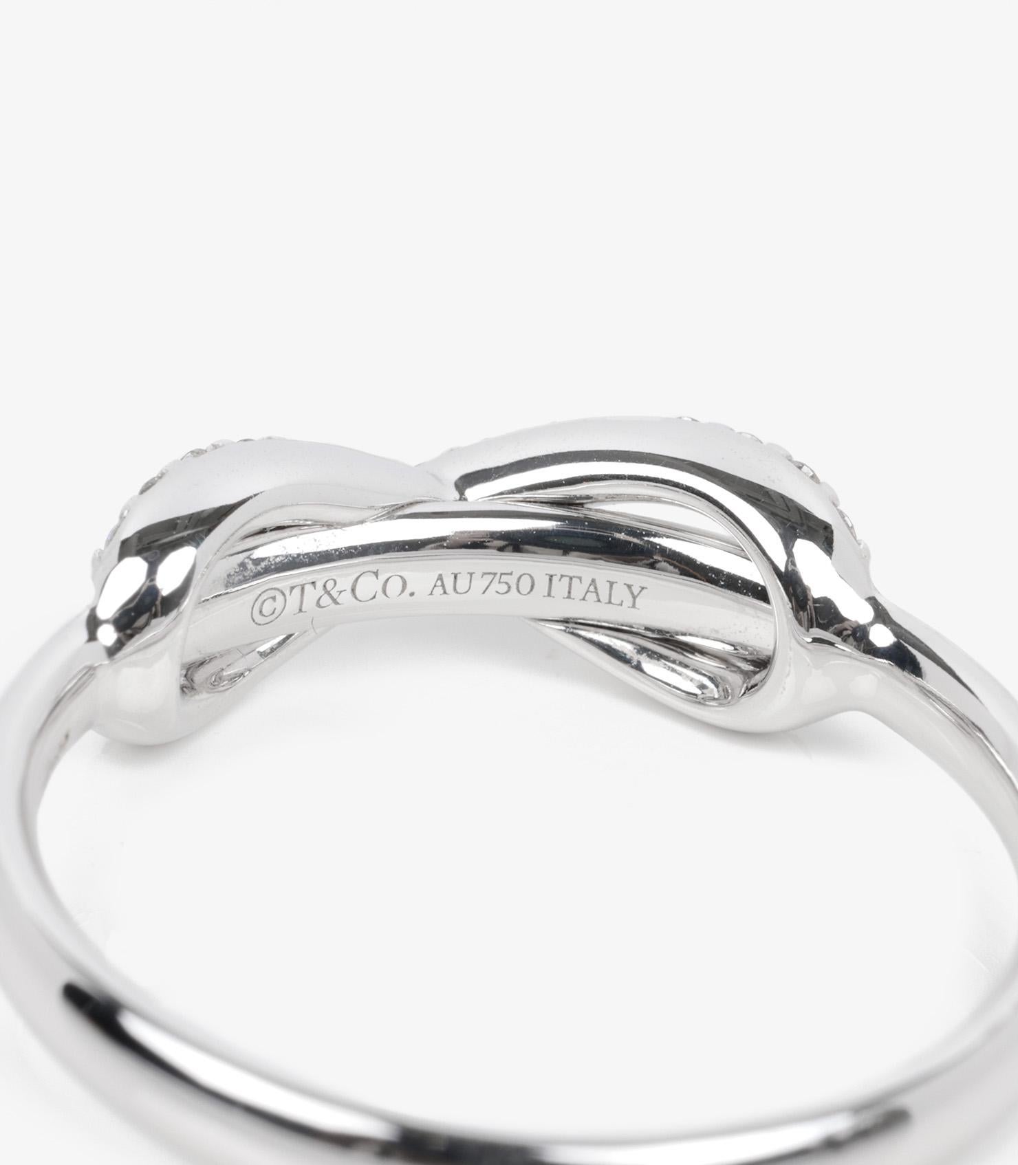 Brilliant Cut Tiffany & Co. Diamond Set 18ct White Gold Infinity Ring