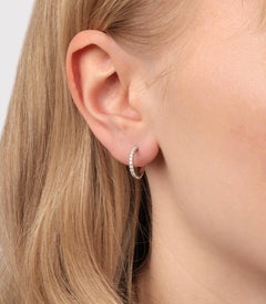 Tiffany & Co. Diamond Set 18ct White Gold Metro Hoop Earrings