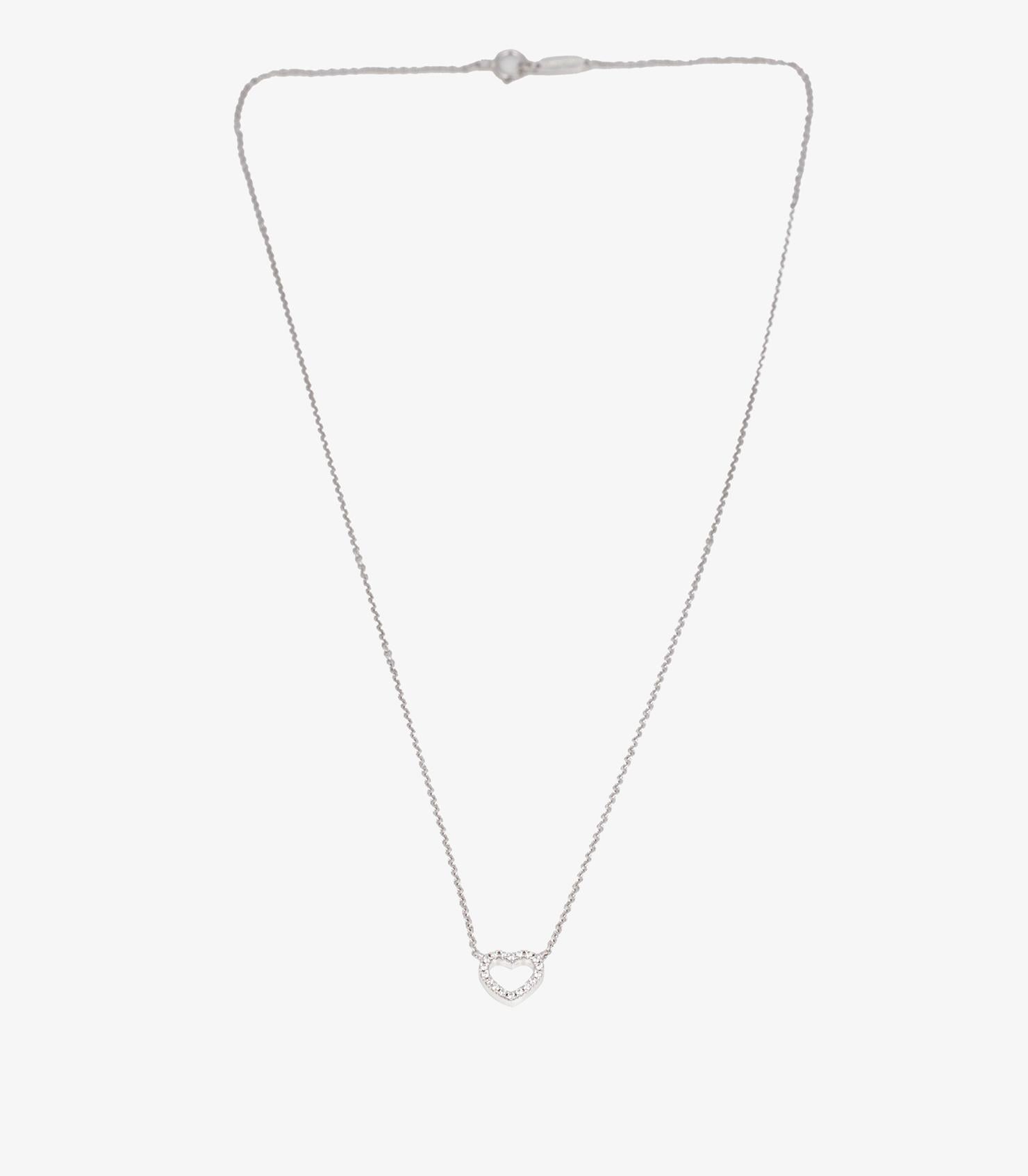 Tiffany & Co. Pendentif Mini Metro Heart en or blanc 18ct serti de diamants Unisexe en vente