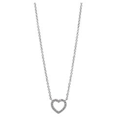 Tiffany & Co. Diamond Set 18ct White Gold Mini Metro Heart Pendant