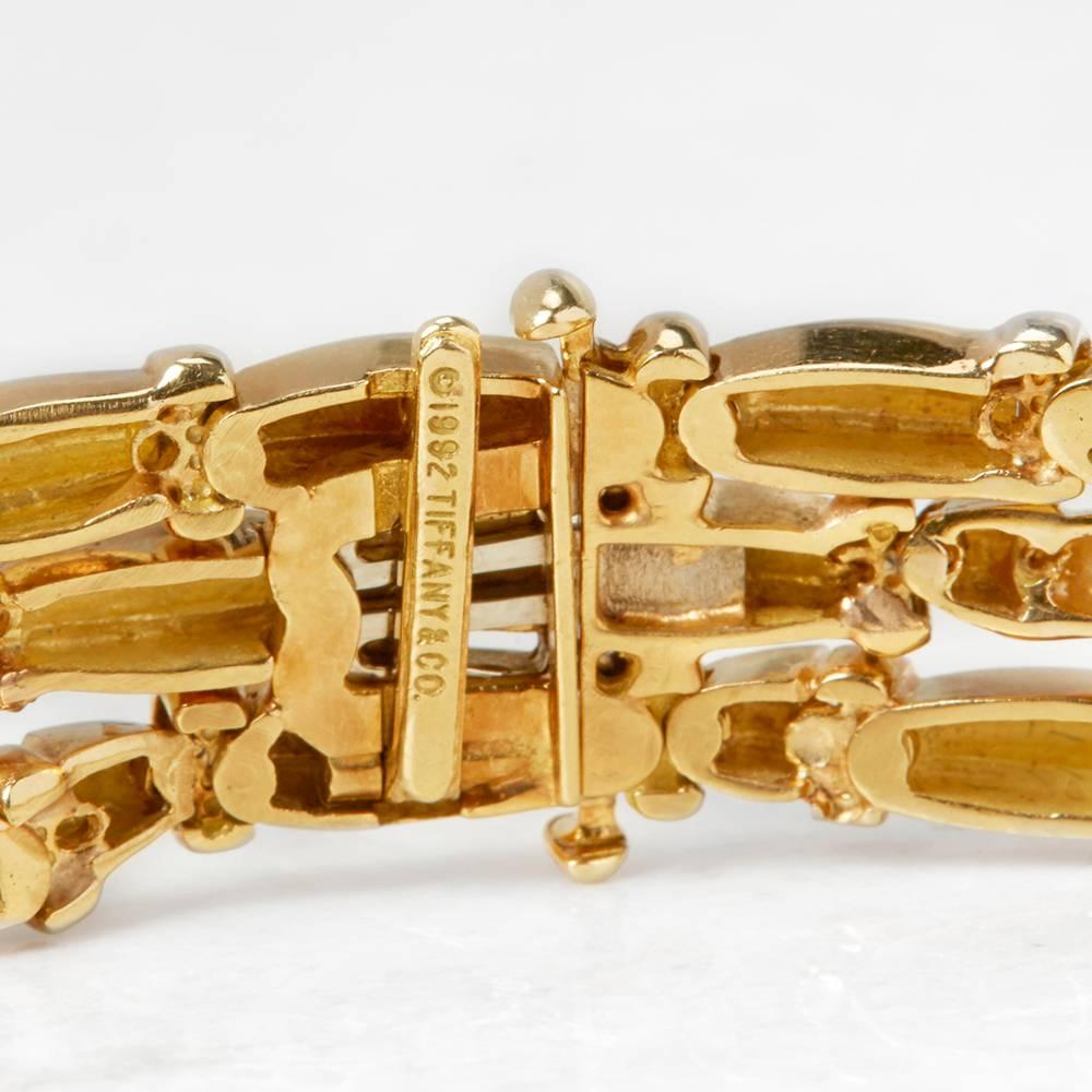 Tiffany & Co. Collier vintage à trois rangs en or jaune 18 carats serti de diamants en vente 1