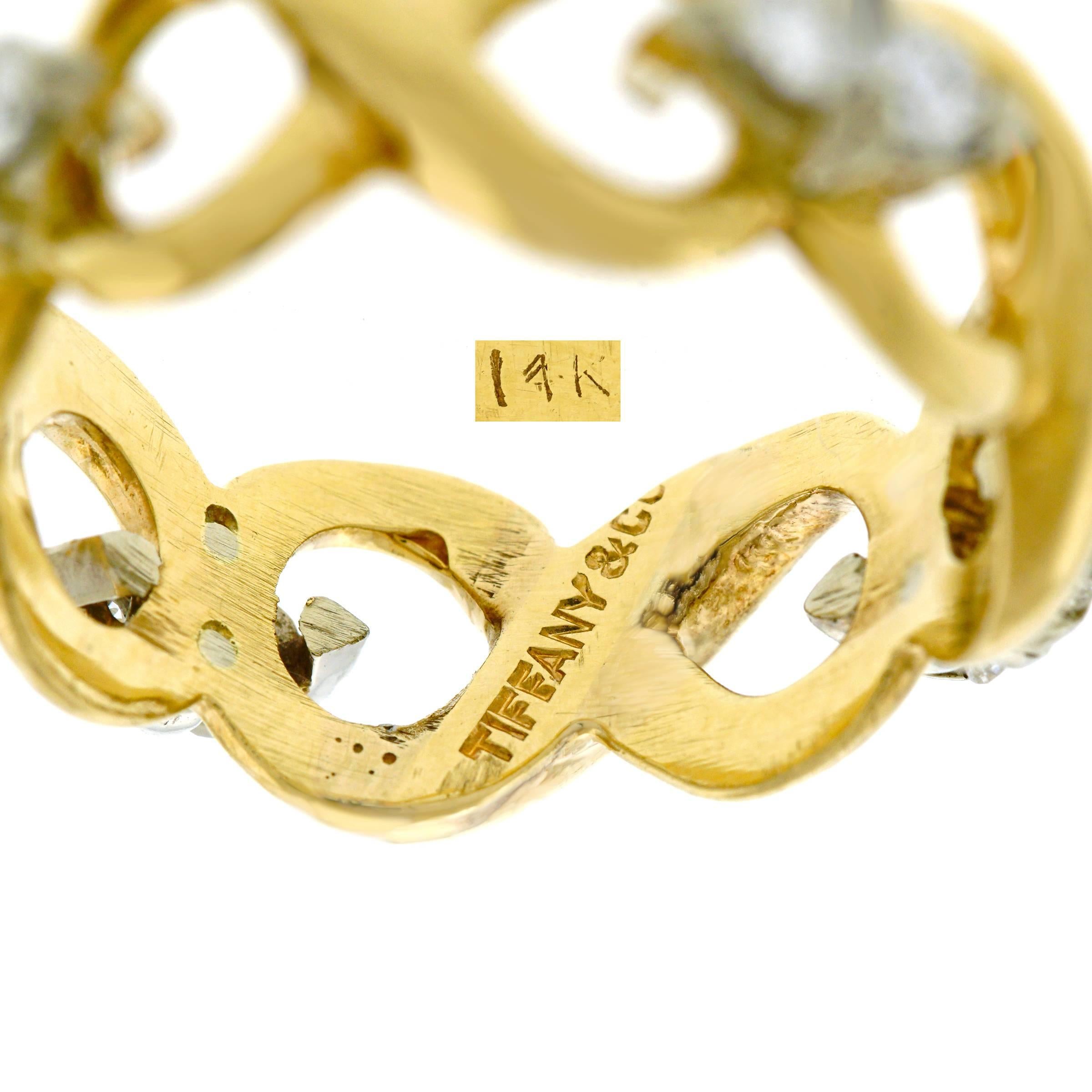 Tiffany & Co. Diamond Set Gold Infinity Ring 1