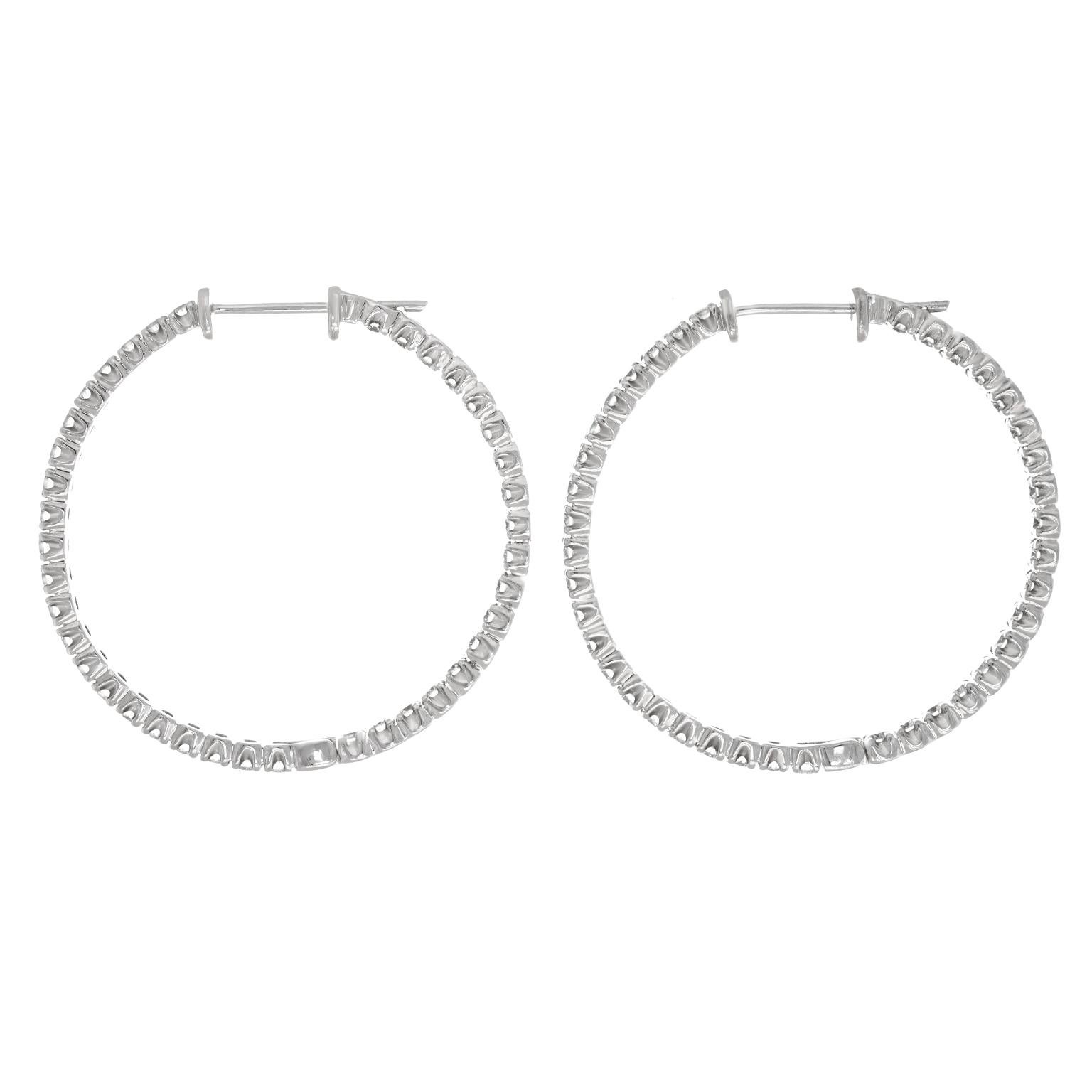 Round Cut Tiffany & Co. Diamond-set Hoops For Sale