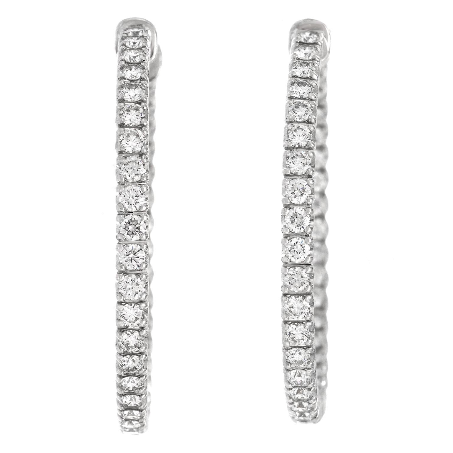 Tiffany & Co. Diamond-set Hoops For Sale 4