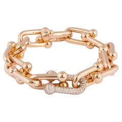 Tiffany & Co. Großes Gliederarmband 'HardWear' aus 18 Karat Roségold mit Diamantenbesatz