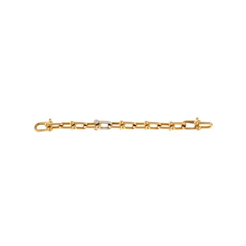 Tiffany & Co. Diamond Set Large Link 'HardWear' Bracelet in 18ct Yellow Gold In Excellent Condition For Sale In London, GB