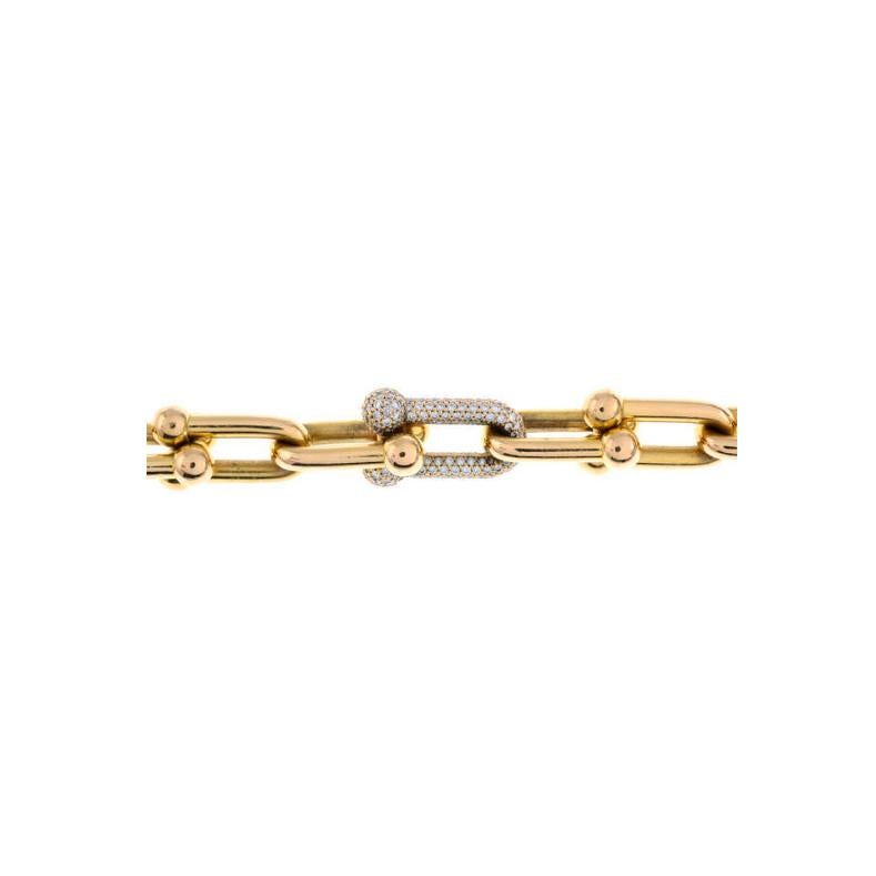 Women's or Men's Tiffany & Co. Diamond Set Large Link 'HardWear' Bracelet in 18ct Yellow Gold For Sale