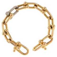 Tiffany & Co. Großes Gliederarmband 'HardWear' aus 18 Karat Gelbgold mit Diamantenbesatz