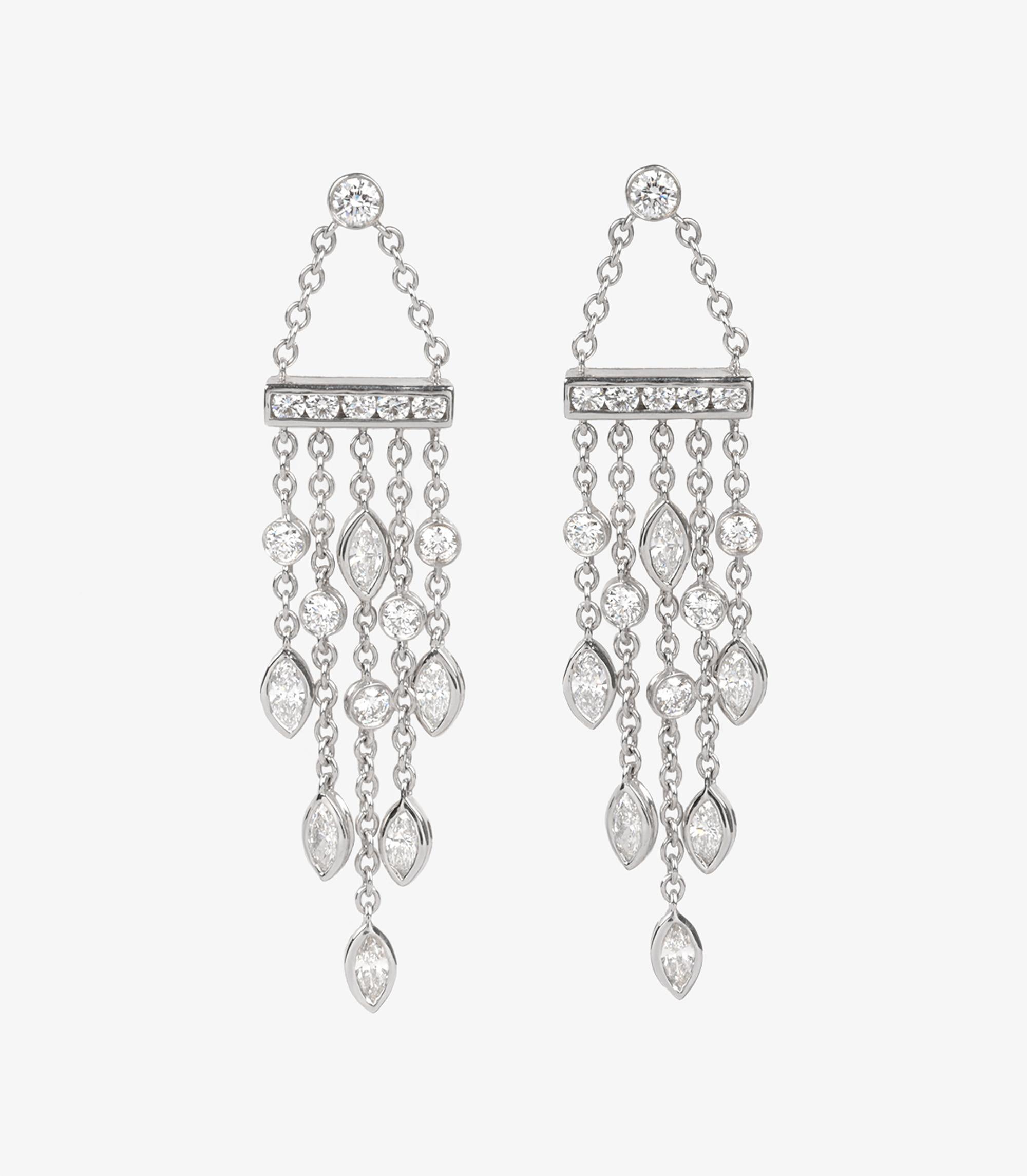 Tiffany & Co. Diamond Set Platinum Chandelier Swing Earrings

Brand- Tiffany & Co.
Model- Diamond Swing Earrings
Product Type- Earrings
Age- Circa 2008
Accompanied By- Tiffany Box, Pouch, Valuation, Copy of Original Receipt
Material(s)-