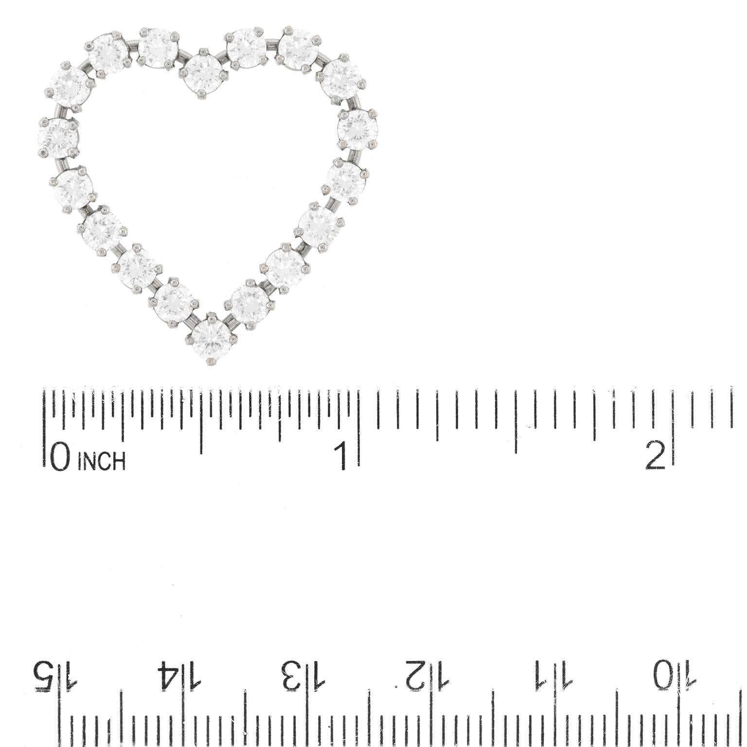 Tiffany & Co. Diamond-set Platinum Heart Brooch 1